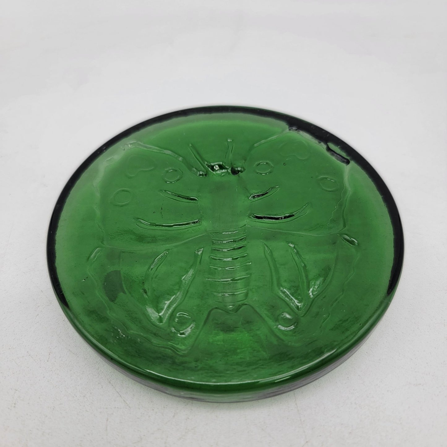 Blenko Green Glass Butterfly Paperweight