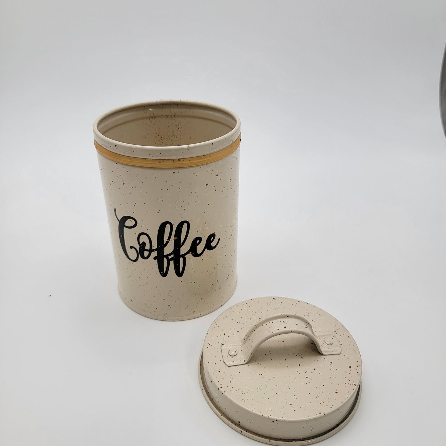 Vintage Speckled Metal Canister Set - Coffee Tea & Sugar Storage