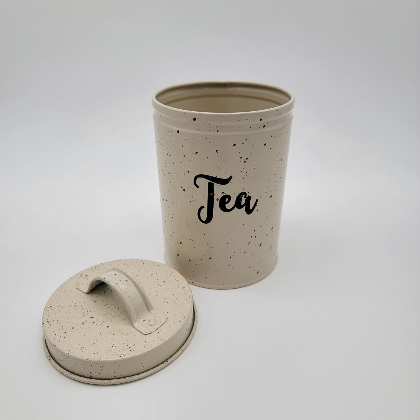 Vintage Speckled Metal Canister Set - Coffee Tea & Sugar Storage