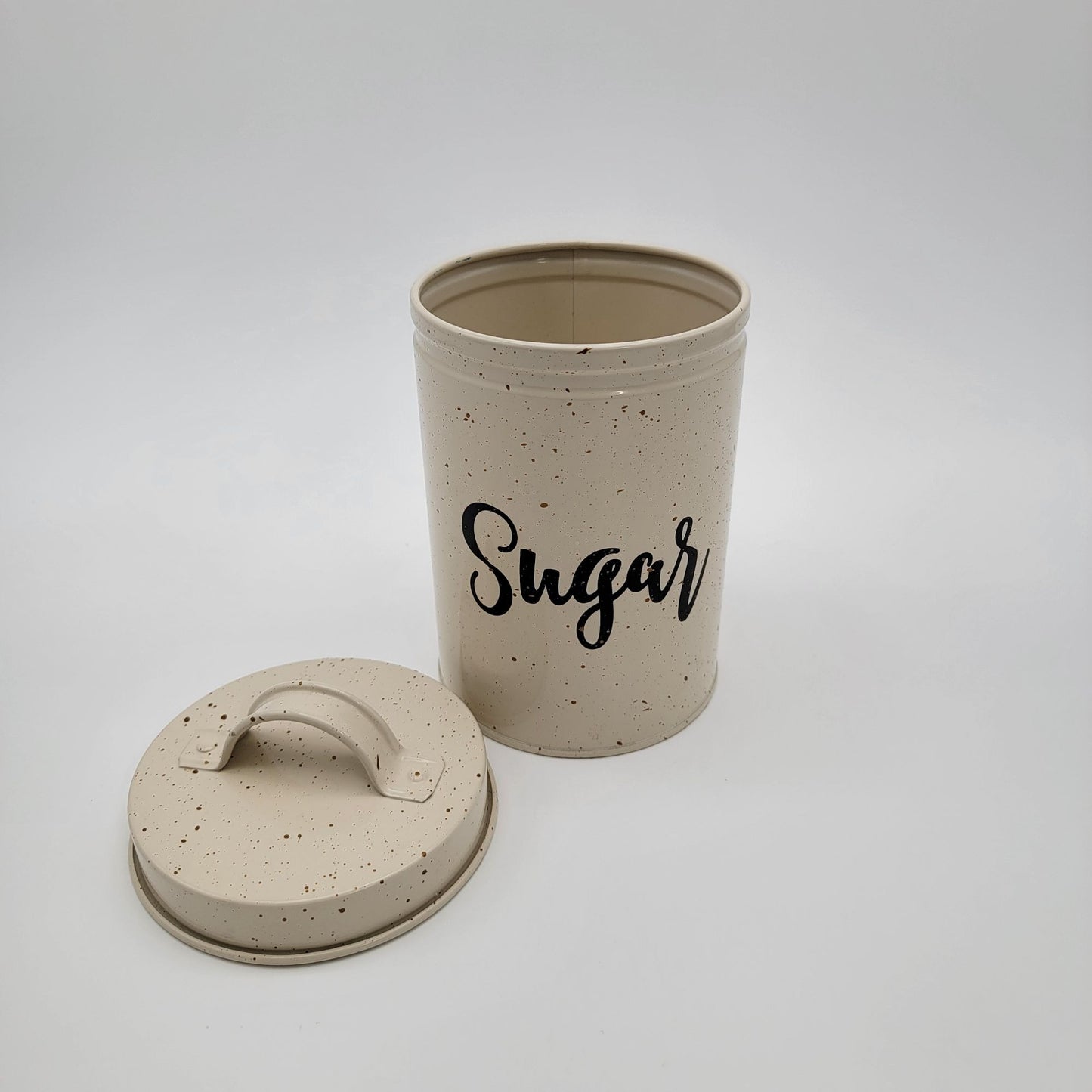 Vintage Speckled Metal Canister Set - Coffee Tea & Sugar Storage