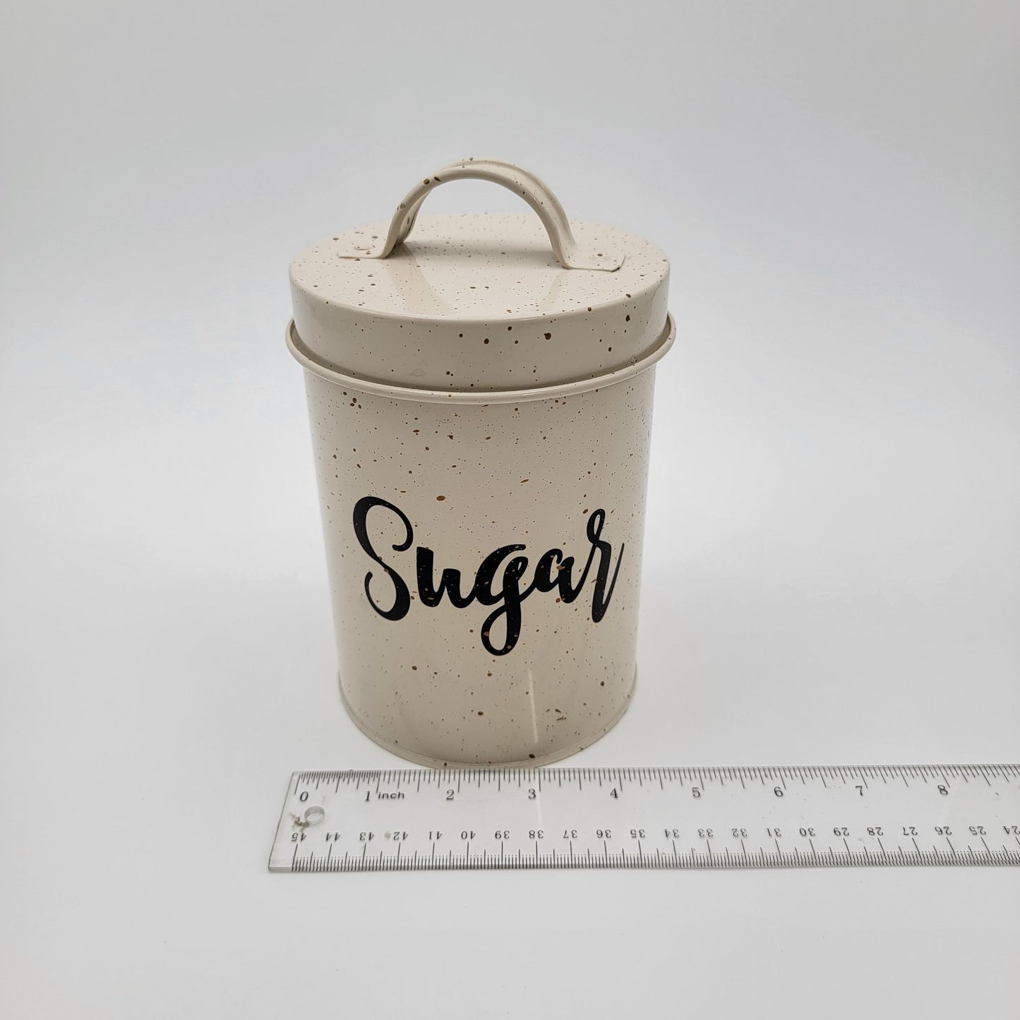 Vintage Speckled Metal Canister Set - Coffee Tea & Sugar Storage