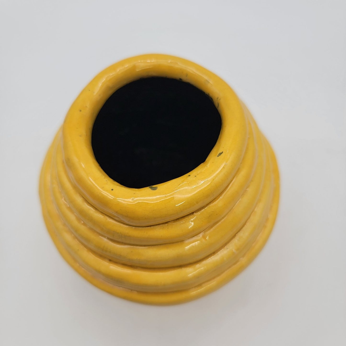 Yellow Art Pottery Beehive Shaped Vase