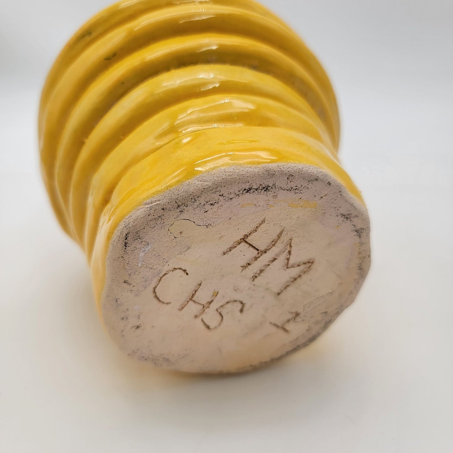 Yellow Art Pottery Beehive Shaped Vase