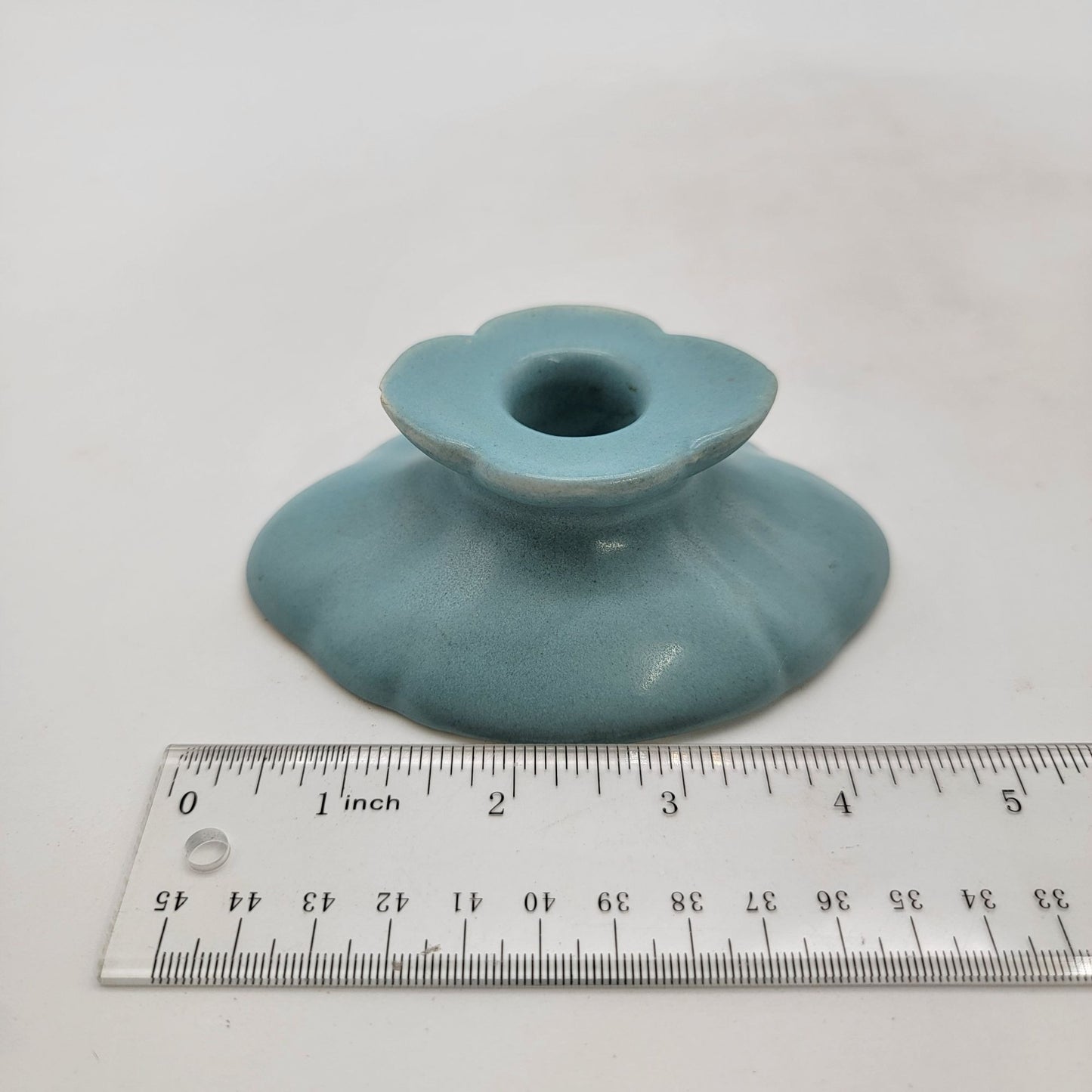 Vintage Pair of 1920s Weller Pottery Turquoise Blue Candle Holders As Found