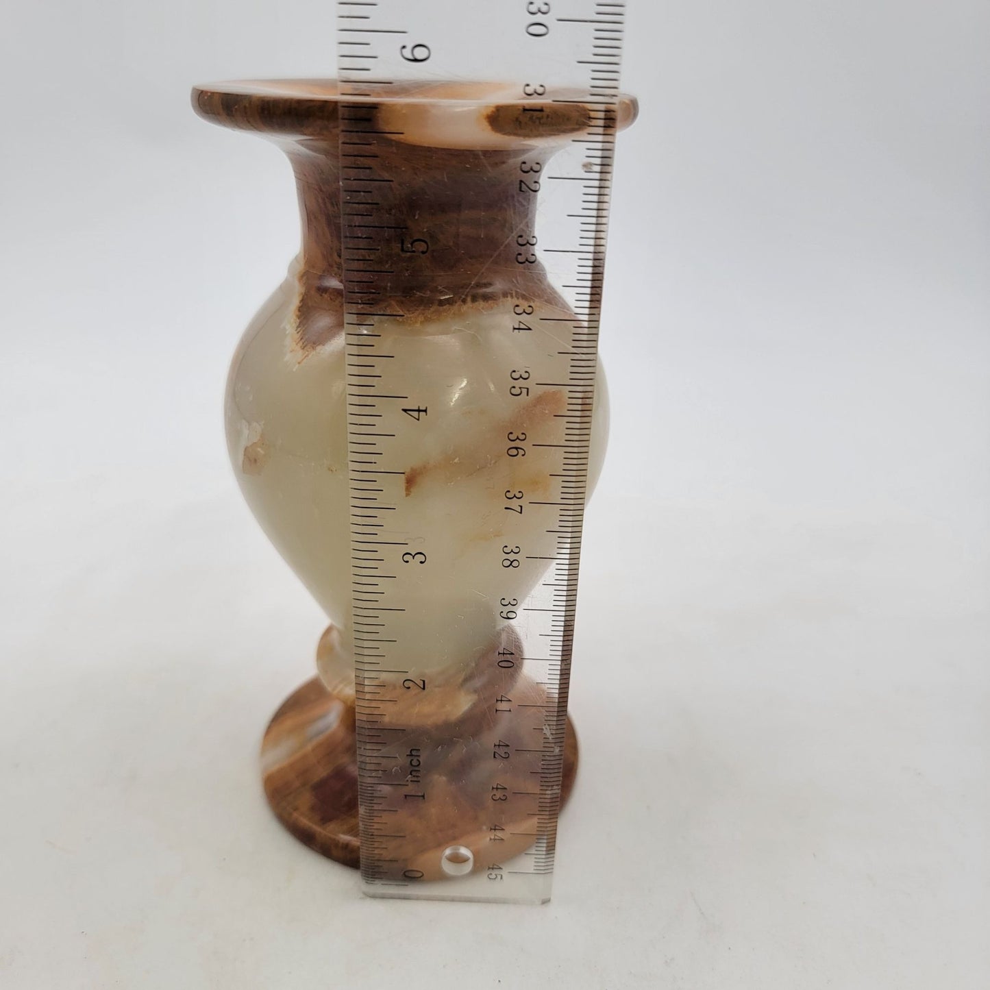Handcrafted Onyx Vase Brown & Cream Striped