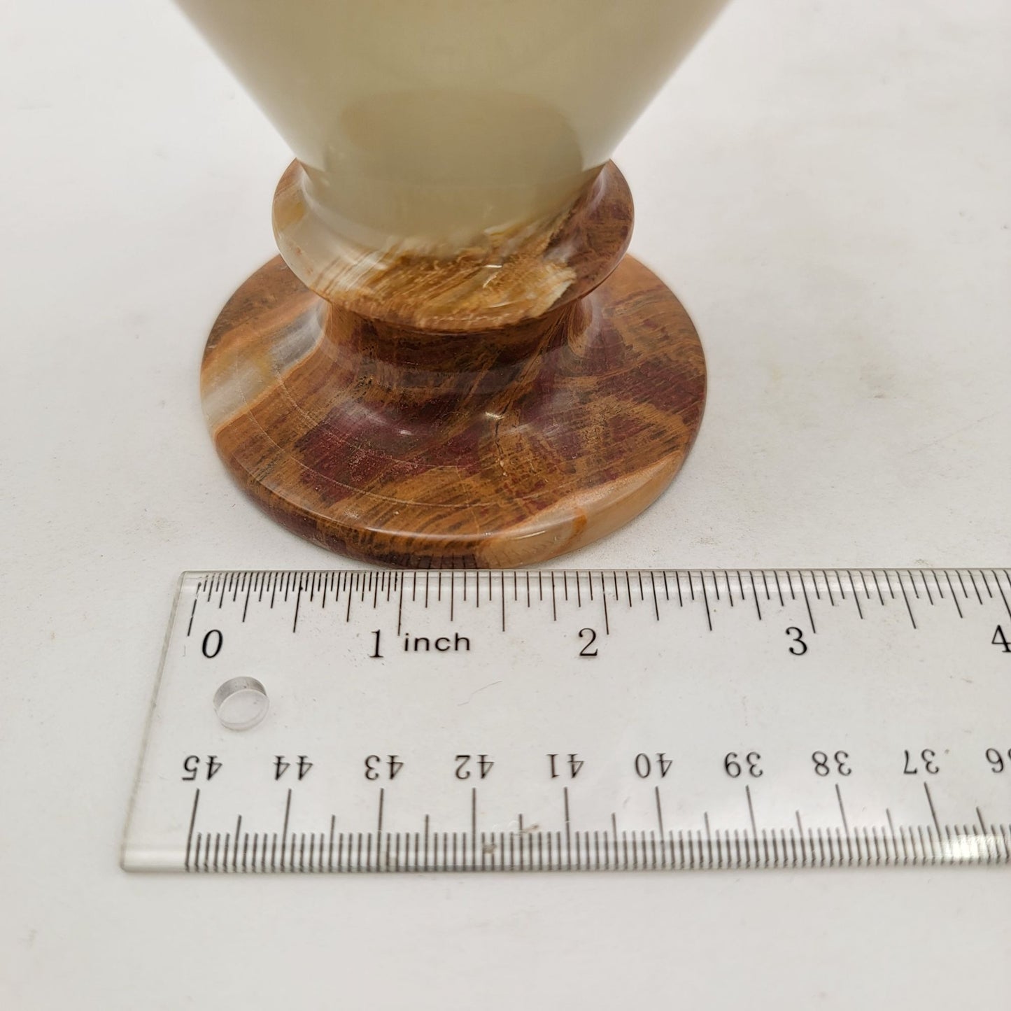 Handcrafted Onyx Vase Brown & Cream Striped