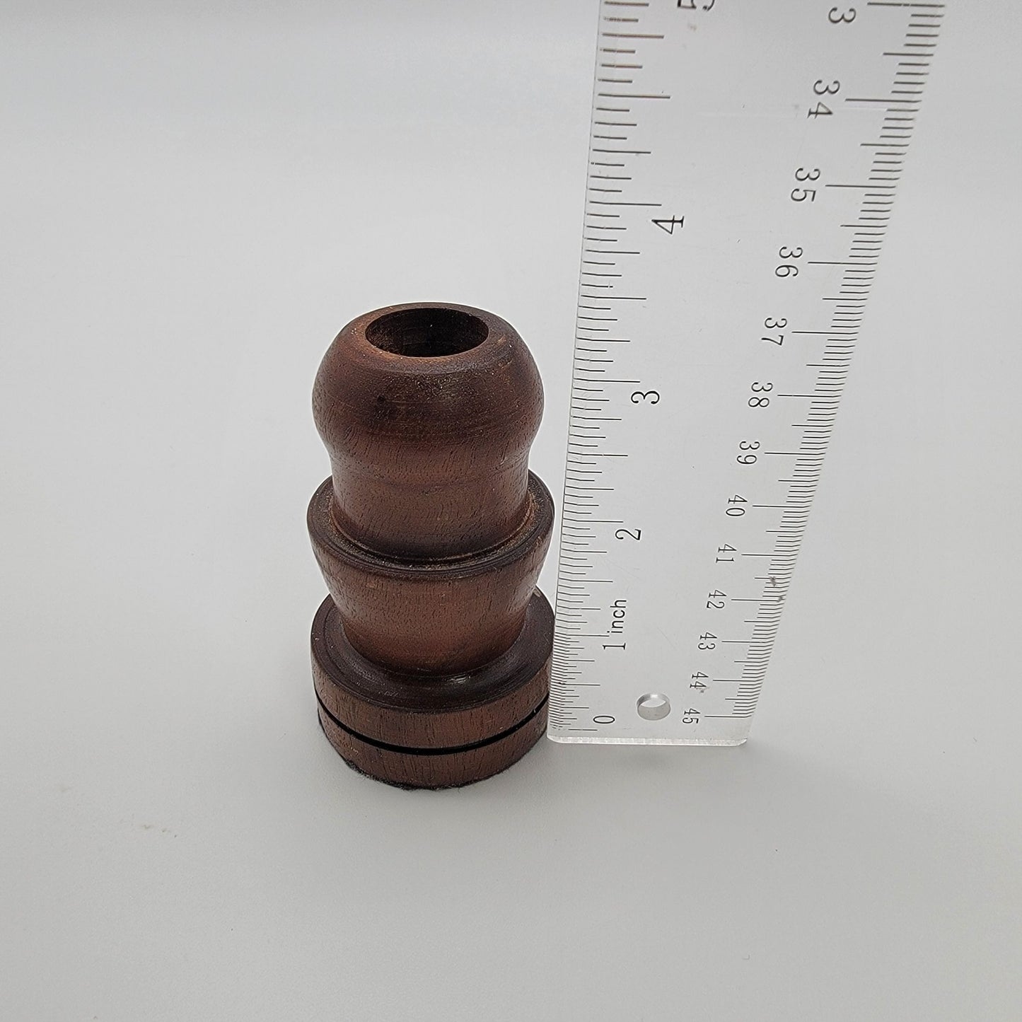 Vintage Handcrafted Dark Wood Toothpick Holder