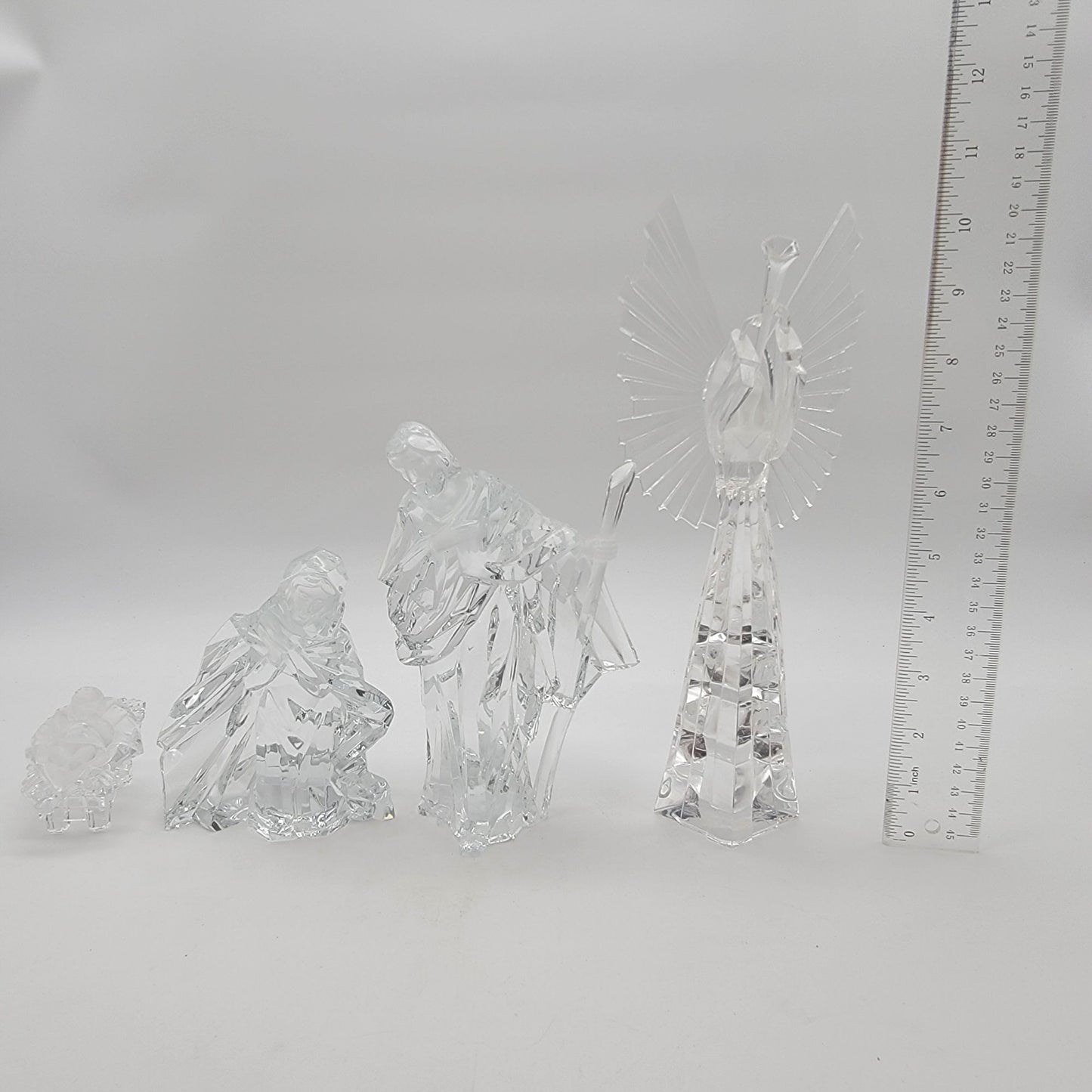 Roman Inc Faceted Acrylic Nativity Scene with Deer Set Of 9