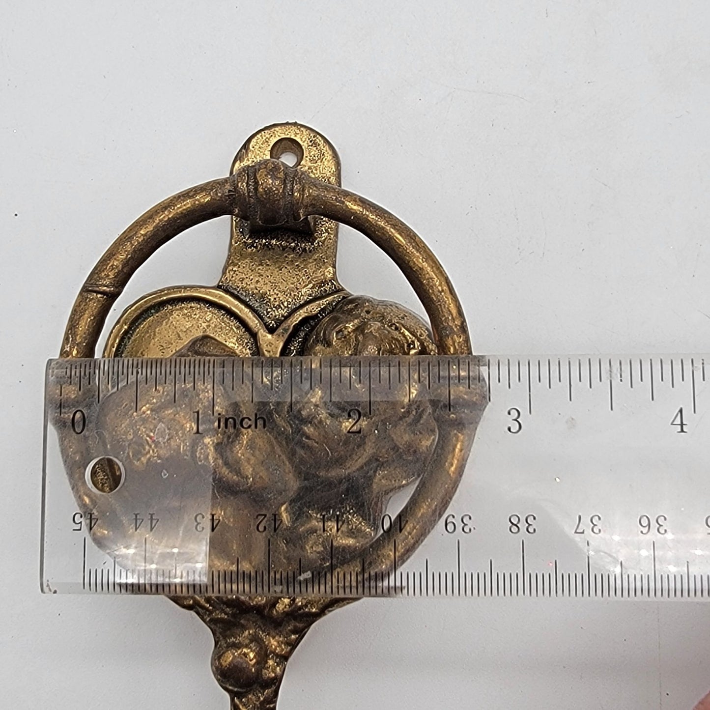 Vintage Brass Kissing Couple Door Knocker