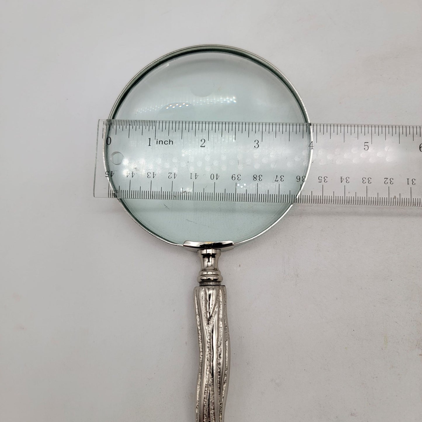 Silver Tone Scallop Shell Handle Magnifying Glass