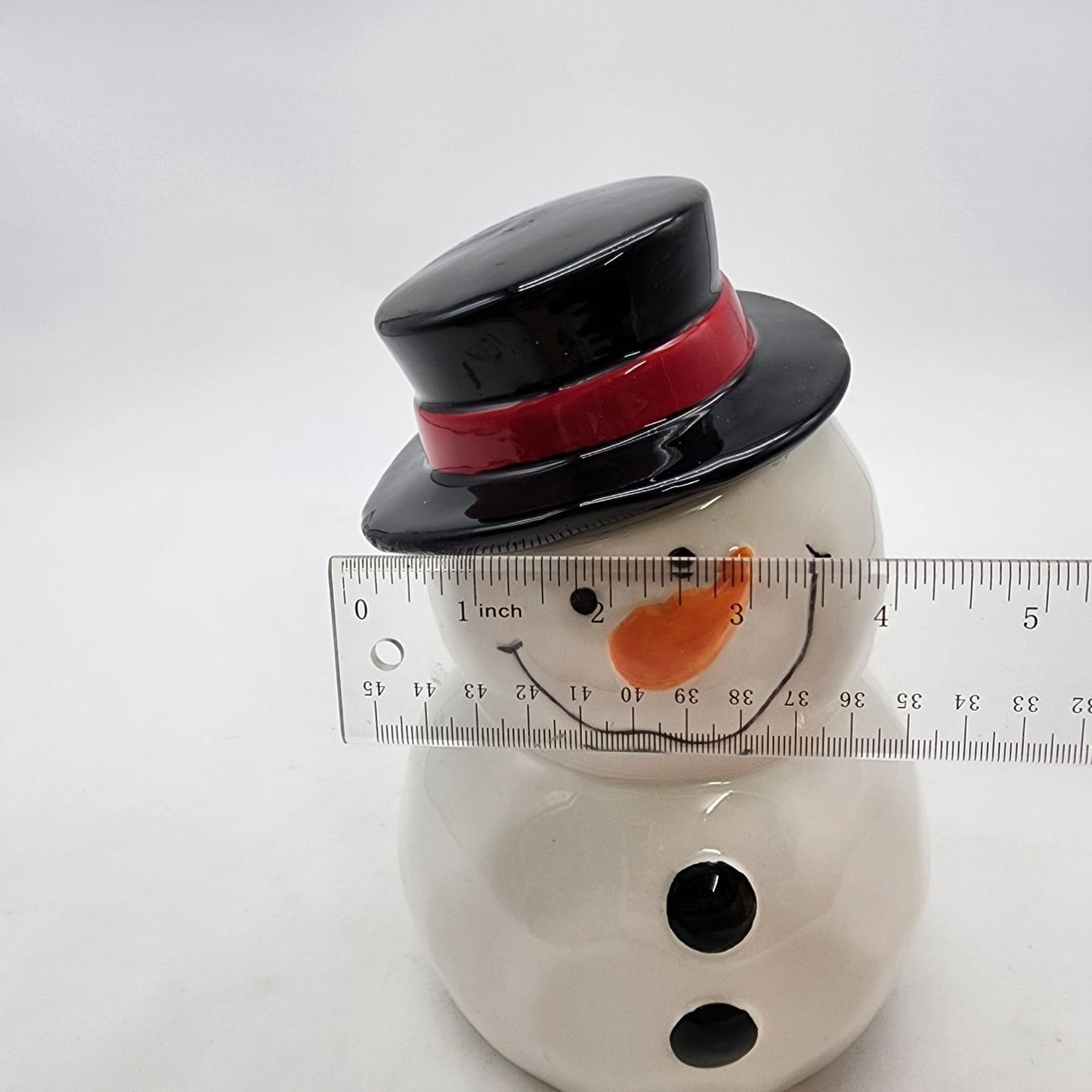 Snowman Cookie Jar With Top Hat & Scarf