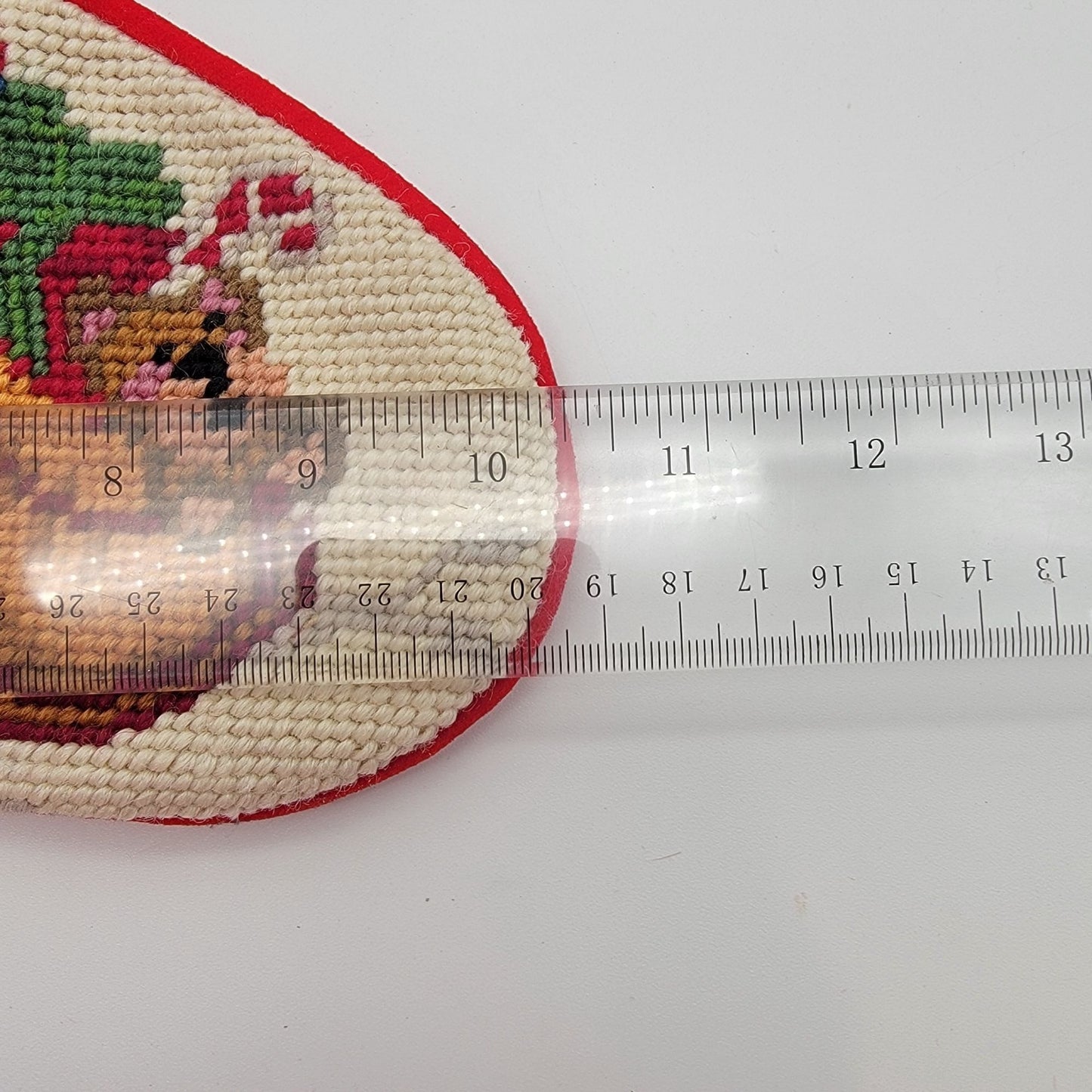 Vintage Needlepoint Tapestry Santa Christmas Stocking