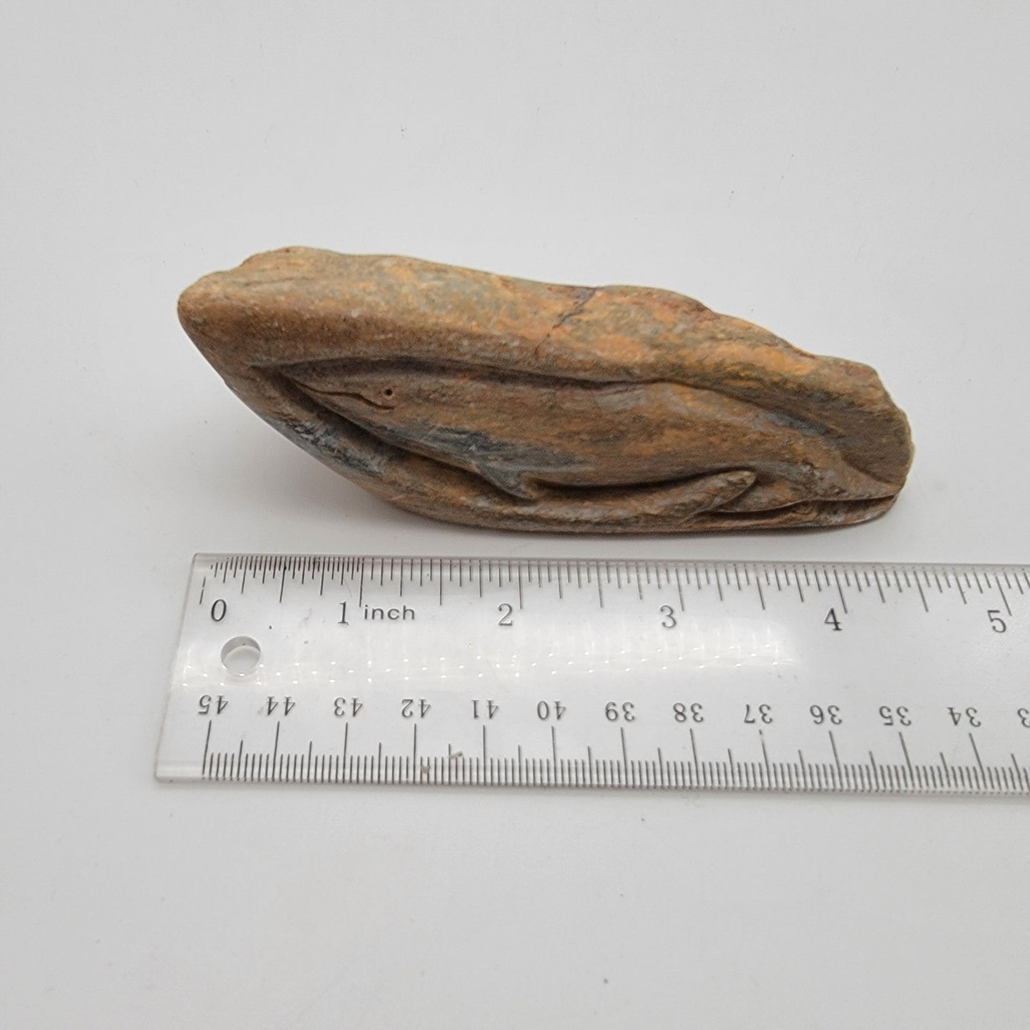 Vintage Inuit Carved Stone Whale Sculpture Signed Eisenhauer