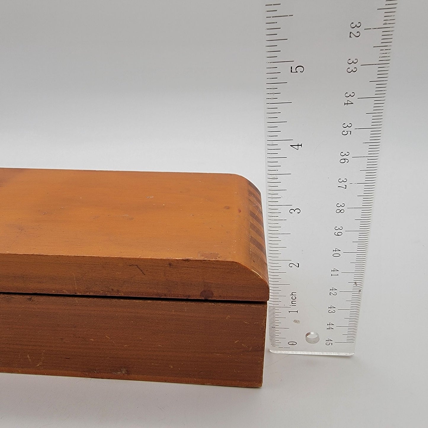 Vintage Two-Tone Marquetry Inlaid Wood Box