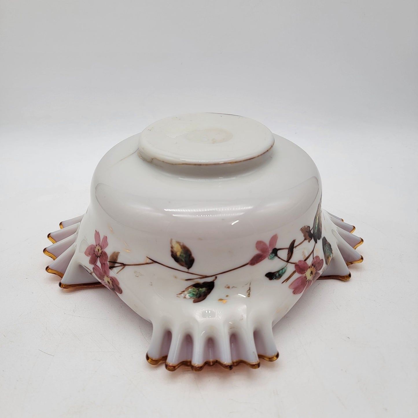 Antique Victorian Stevens & Williams 19c Brides Basket Bowl as found