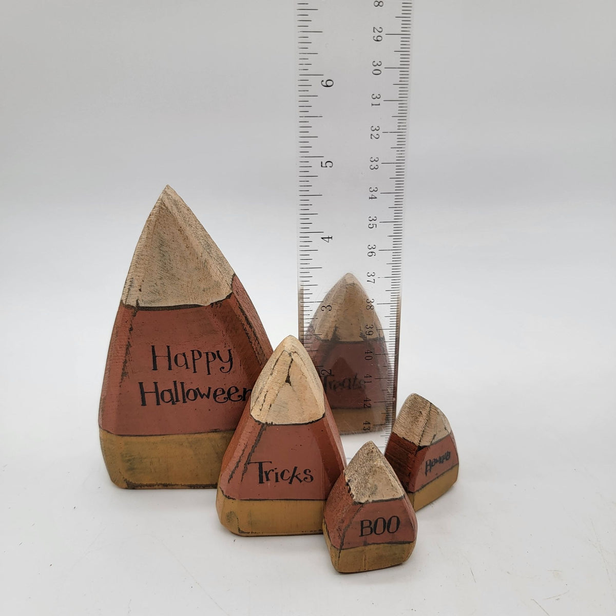Wood Candy Corn Halloween Decor Blocks Set Of 5