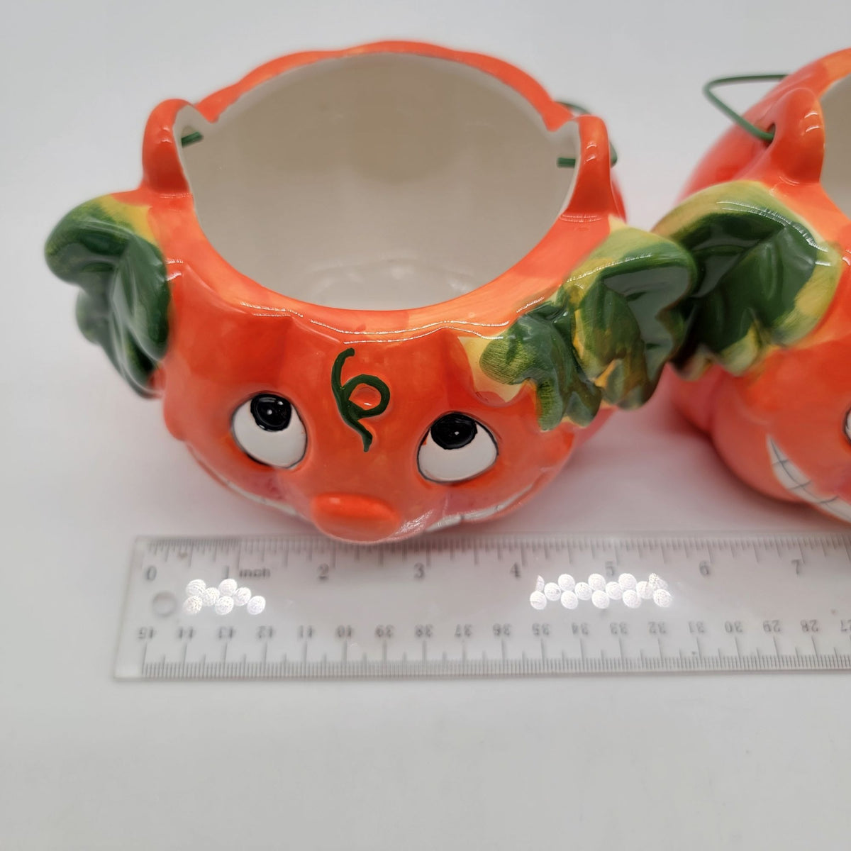 Halloween Jack-O-Lantern Pumpkin Baskets Pair
