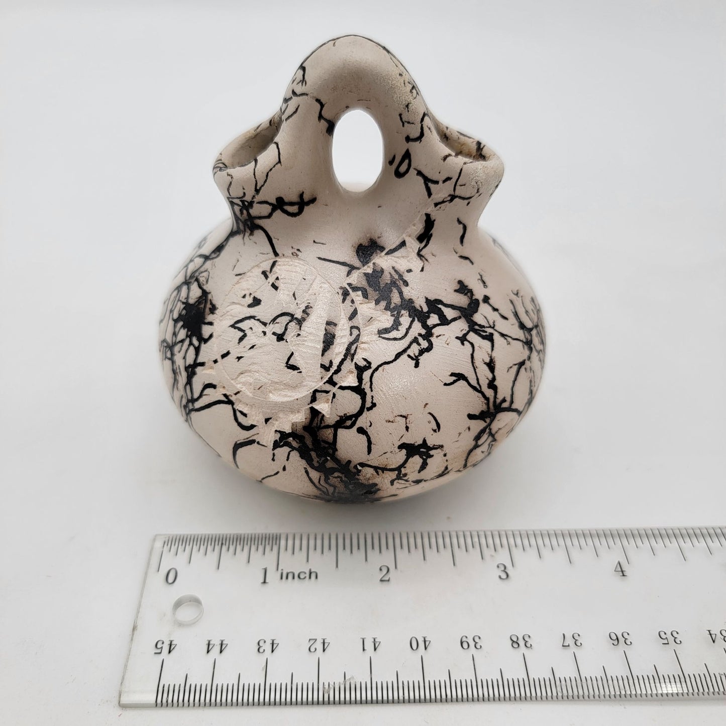 Vintage Navajo Horsehair Pottery Wedding Vase