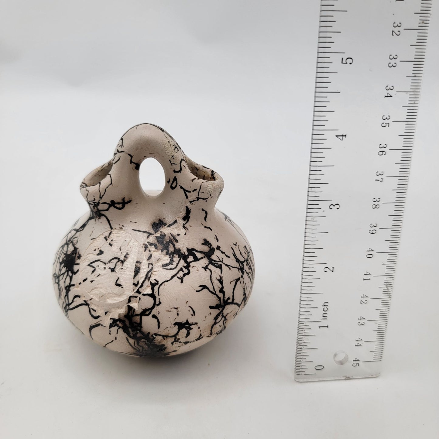 Vintage Navajo Horsehair Pottery Wedding Vase
