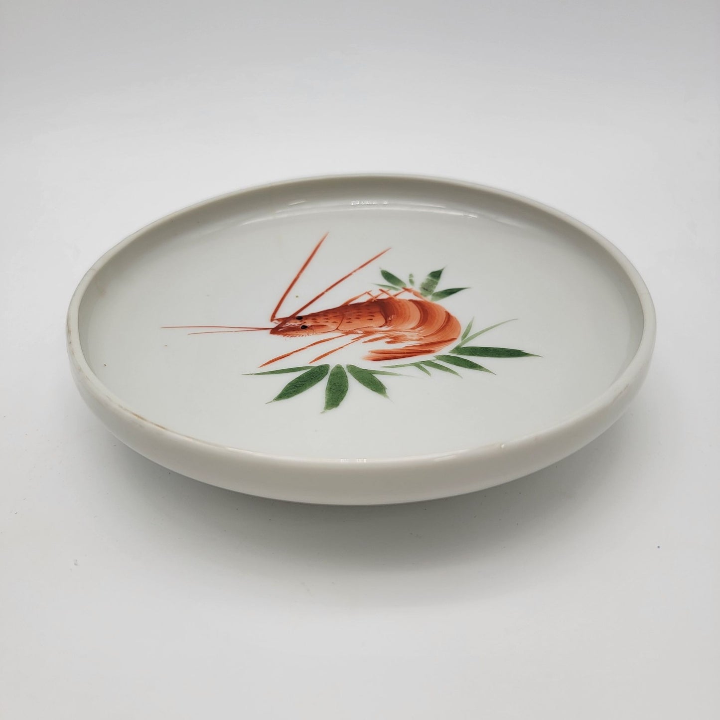 Vintage Japanese Porcelain Plate With Shrimp Design