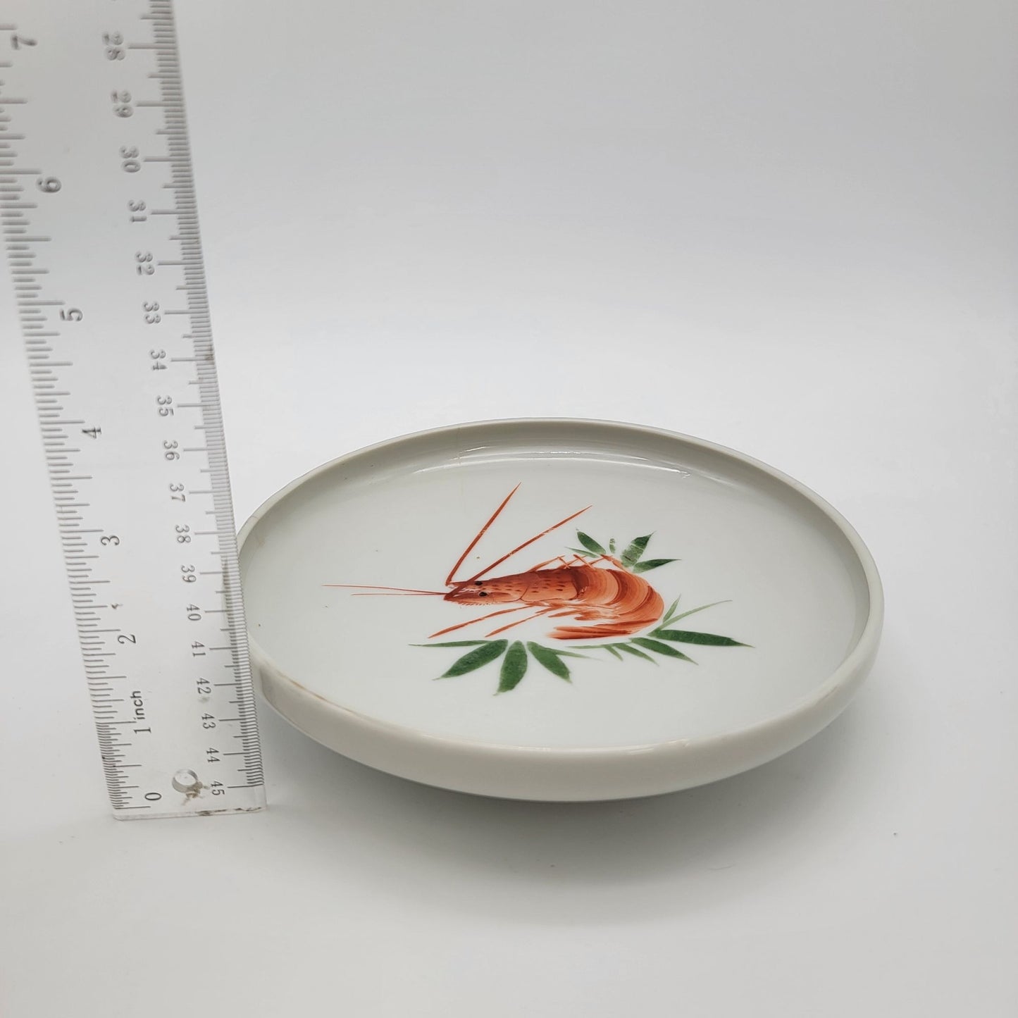 Vintage Japanese Porcelain Plate With Shrimp Design