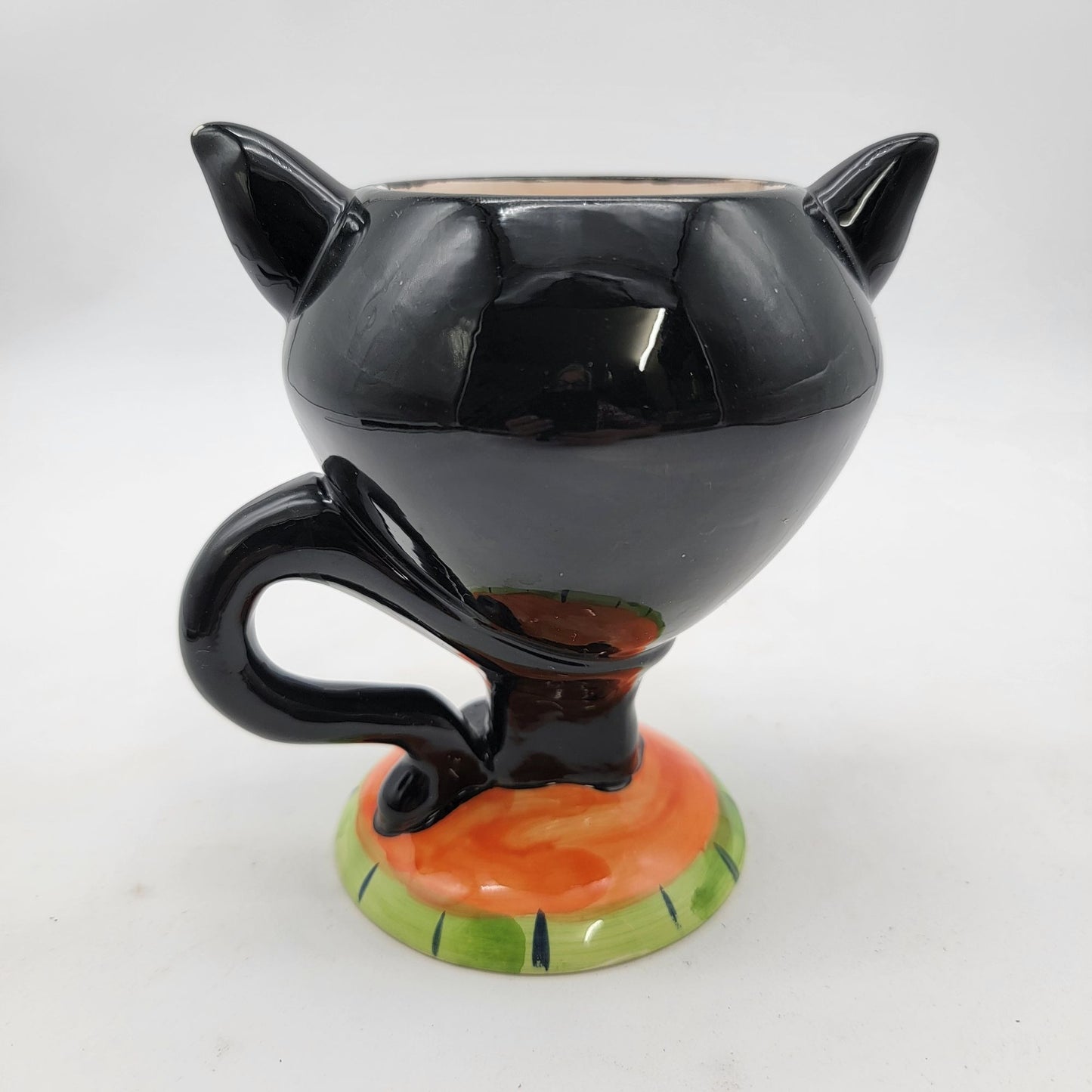 Black Cat Mug With Tail Handle For Halloween Decor
