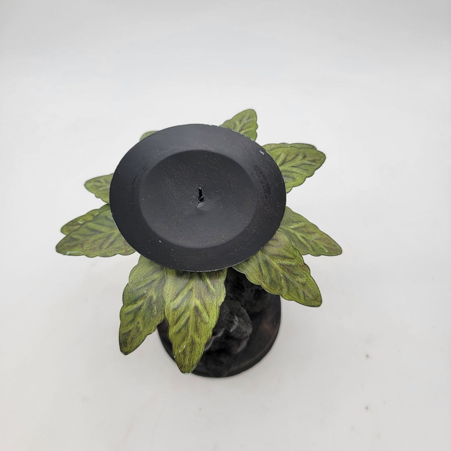 Three Wise Monkeys Candle Holder With Palm Leaf Shade