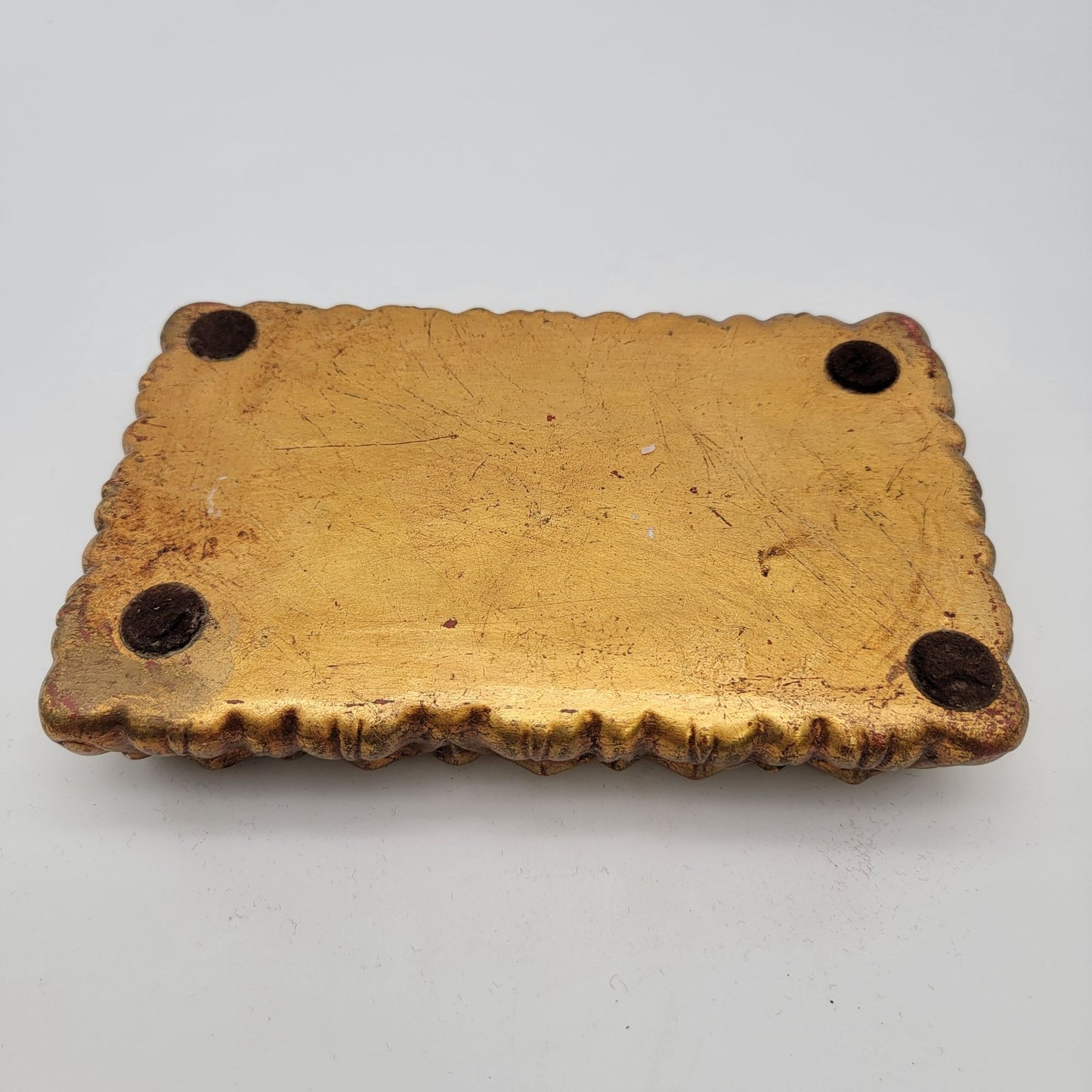 Vintage Freeman McFarlin Gold & Green Pottery Ashtray