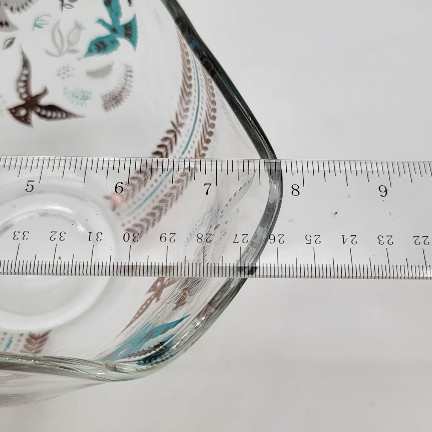 Mid Century Georges Briard Clear Glass Bowl Paradise Birds