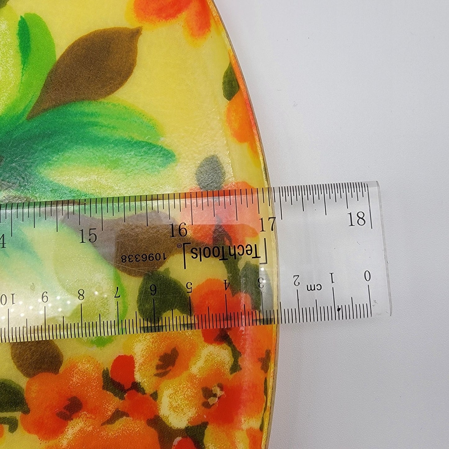 Mid-Century Modern Vibrant Floral Fiberglass Serving Tray