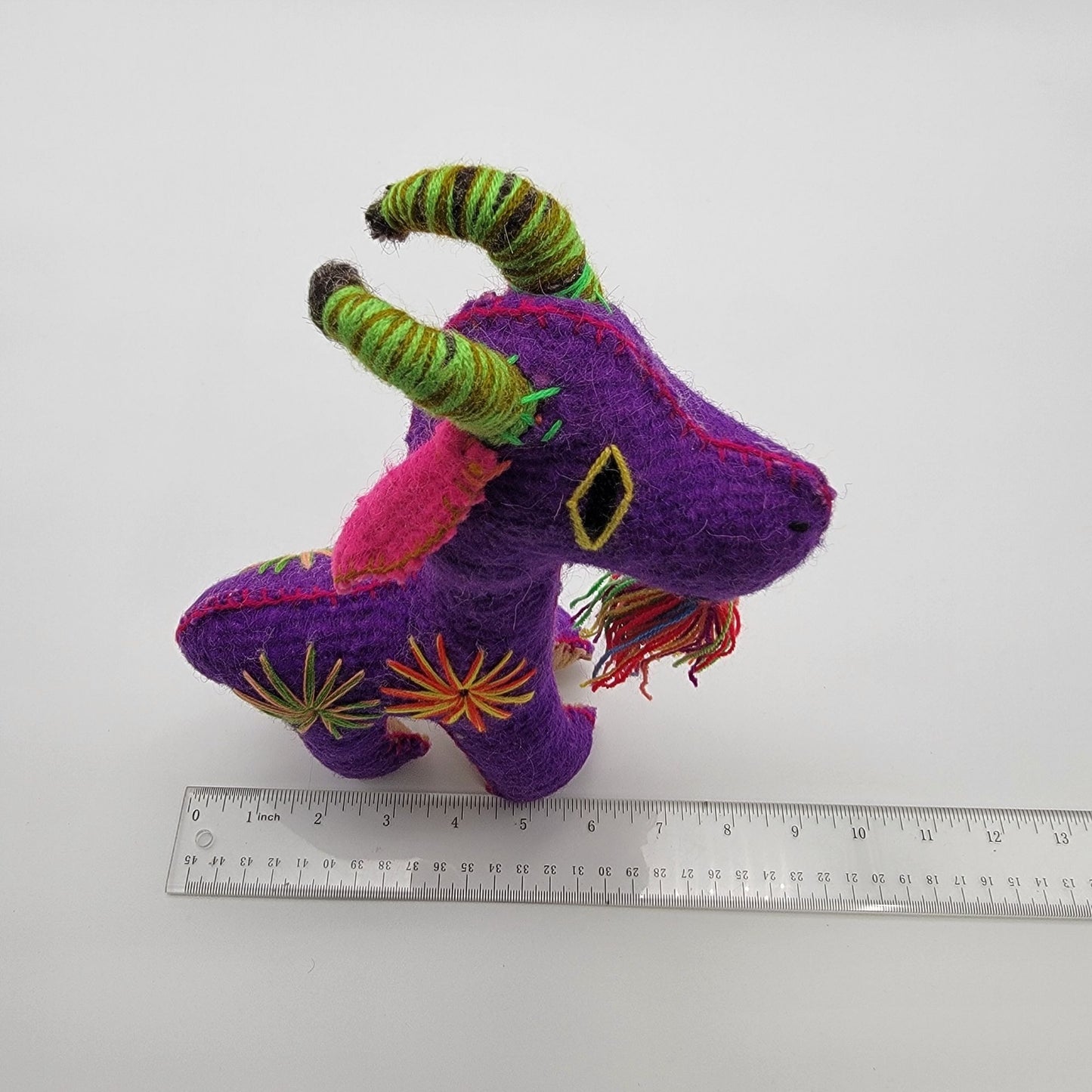 Chiapas Mexican Folk Art Felted Purple Goat