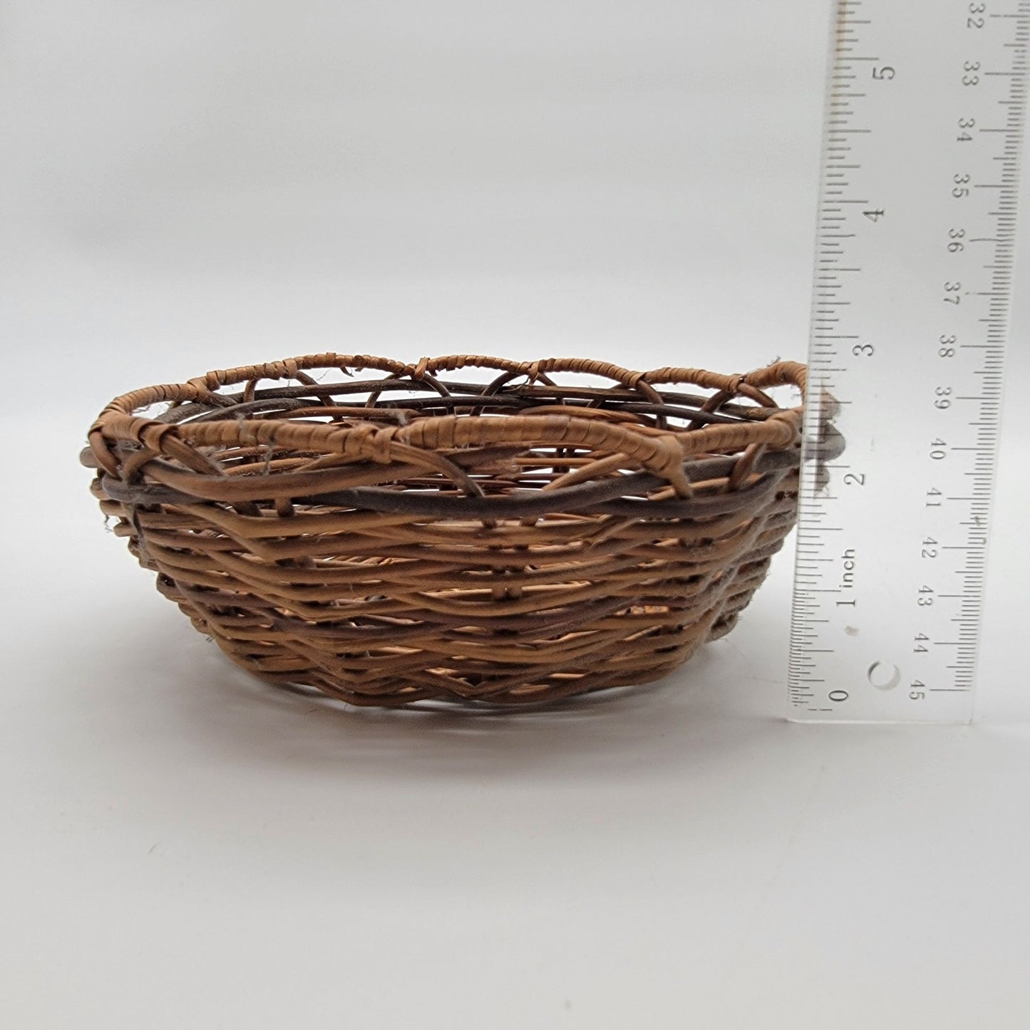 Vintage Woven Vine Small Wicker Basket