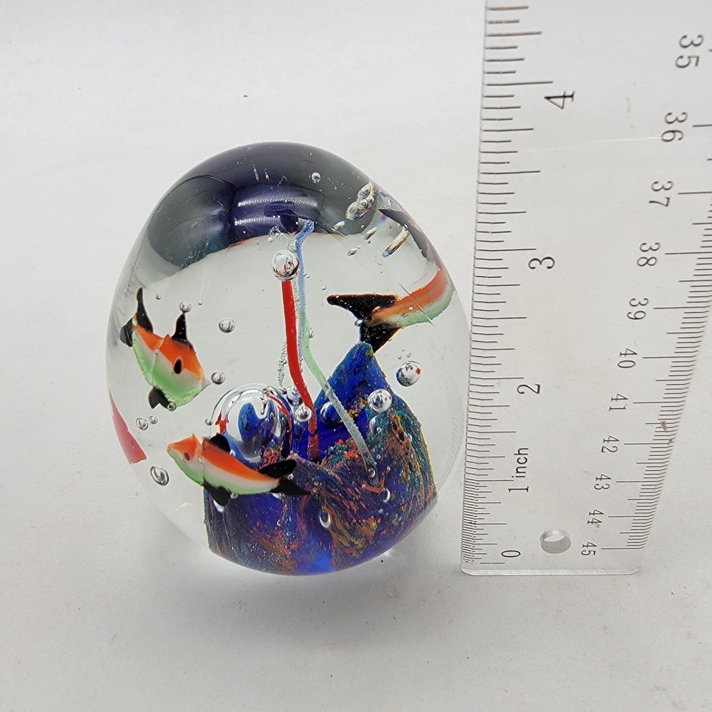 Vintage Glass Aquarium Fish Paperweight