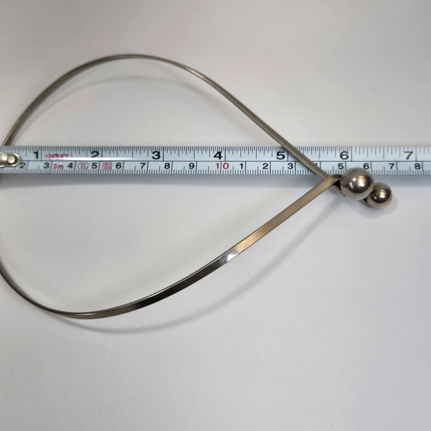 Vintage Silver Tone Torque Necklace With Ball Ends