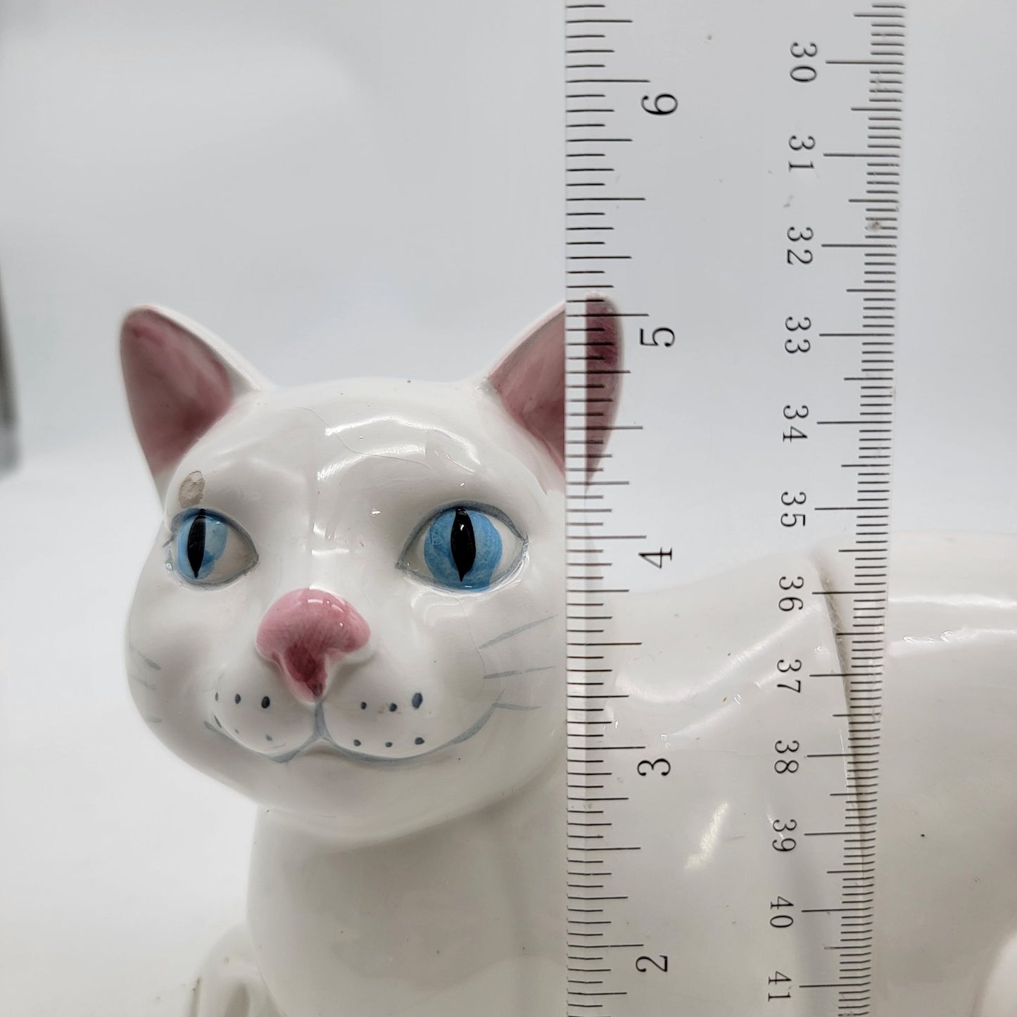 Vintage White Cat Bookends