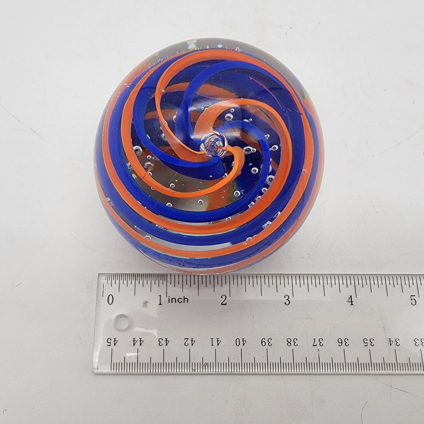 Gentile Glass Co. Double Helix Swirl Art Glass Paperweight