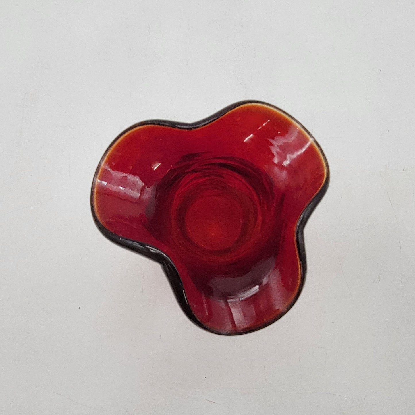 Vintage Red Crackle Glass Vase