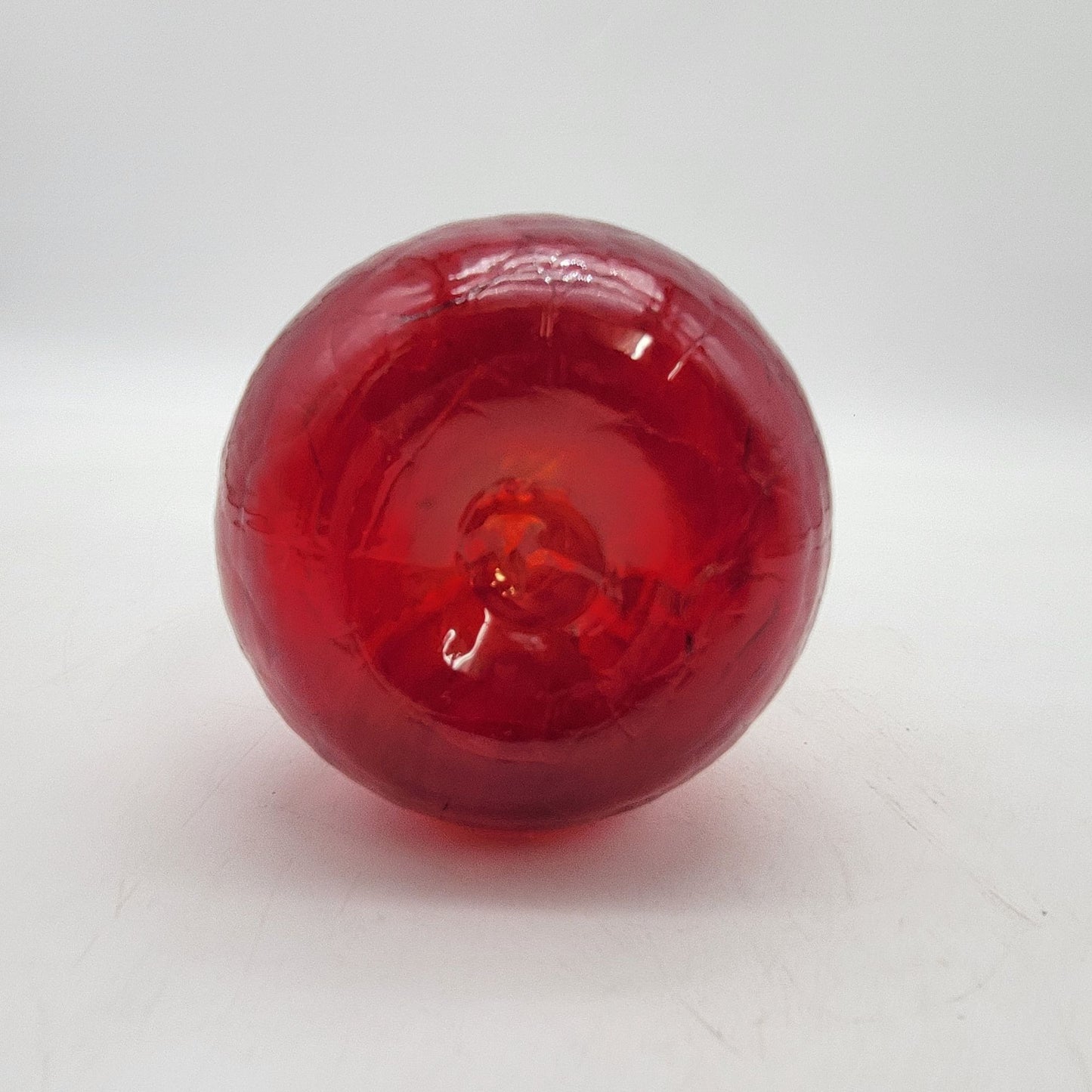 Vintage Red Crackle Glass Vase