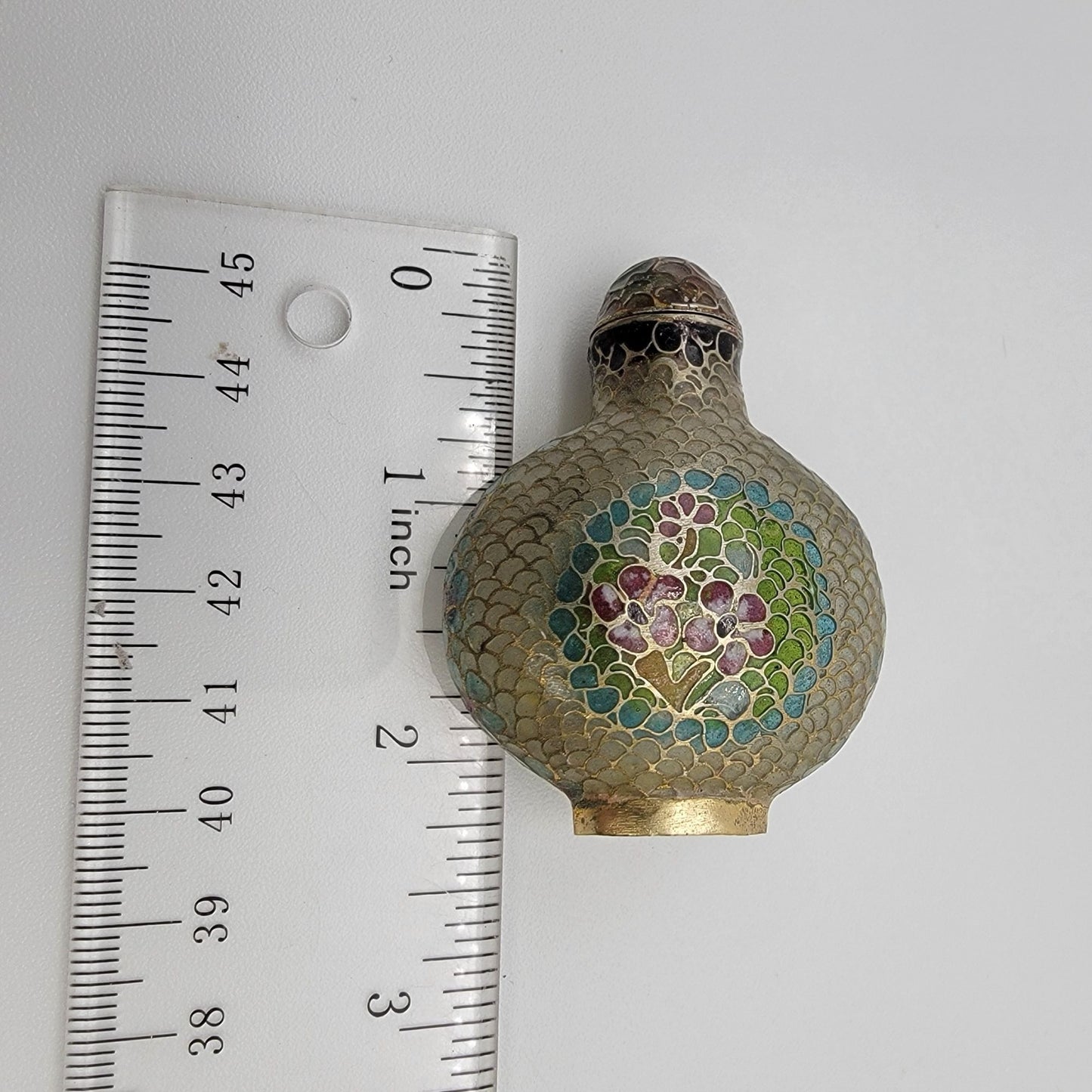 Plique A Jour Cloisonne Glass Snuff Bottle