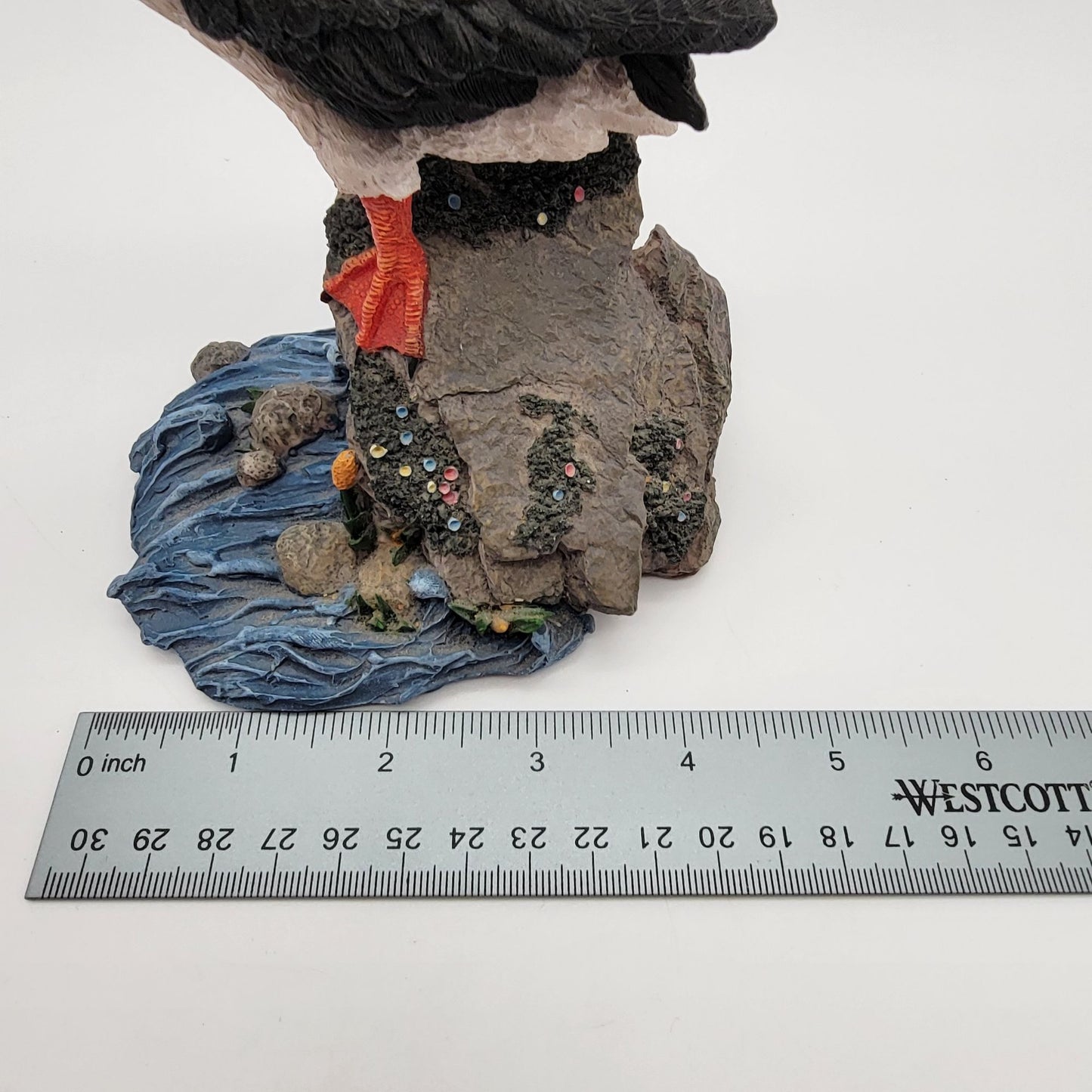 Vintage Atlantic Puffin Bird Figurine On Rock