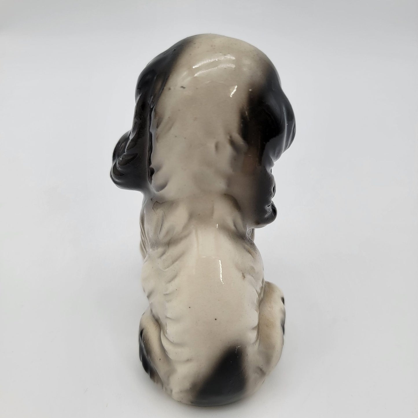 Vintage Porcelain Spaniel Dog Figurine Holding Basket
