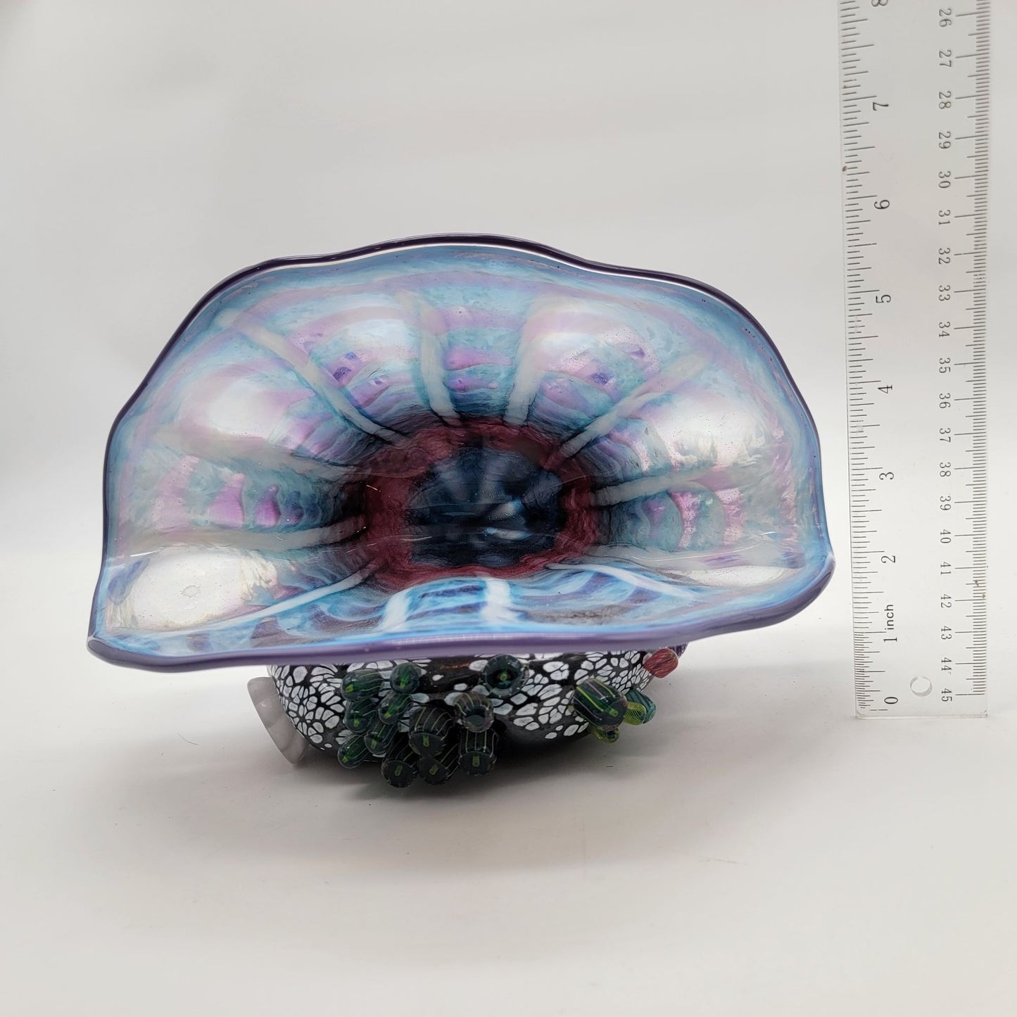 Mark Eckstrand Art Glass Clam Shell Sculpture Signed Dated 1996