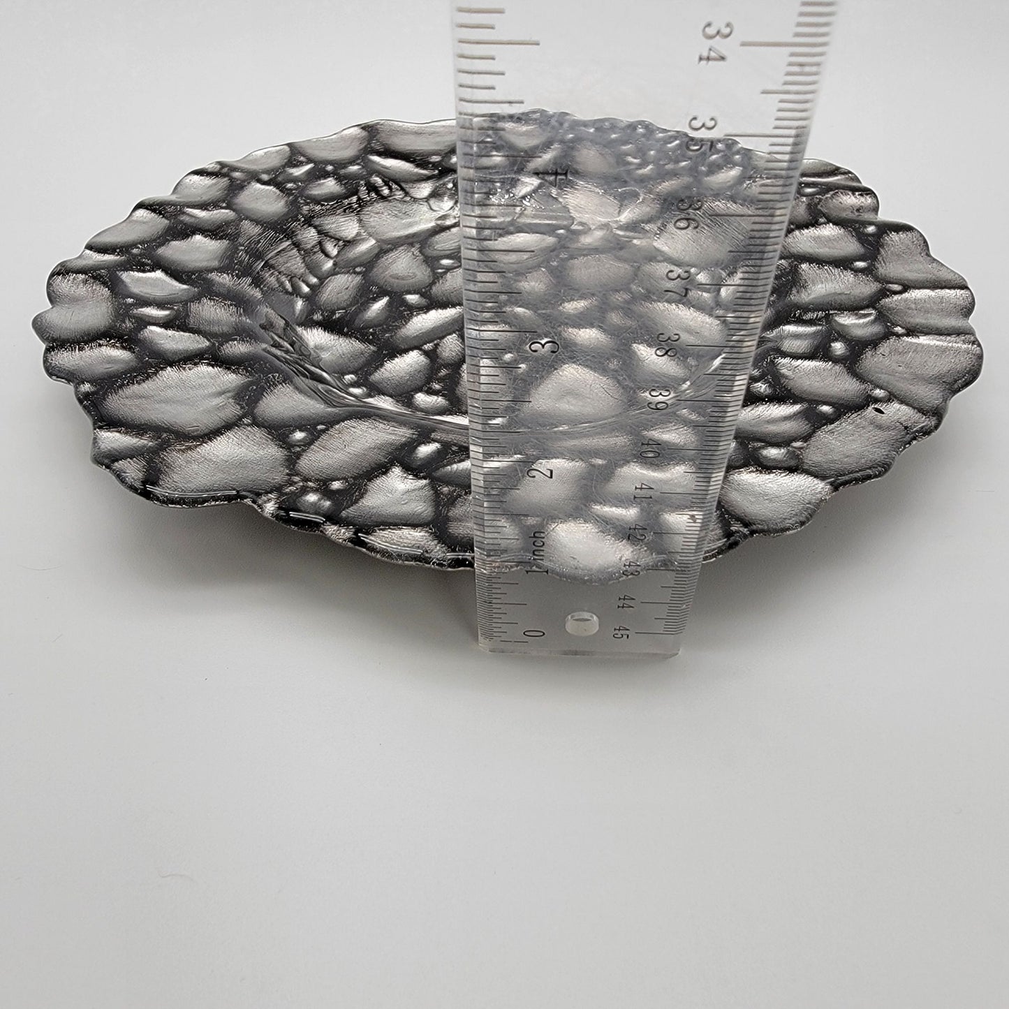 Arda Glass Turkish Glass Plate With Pebble Design