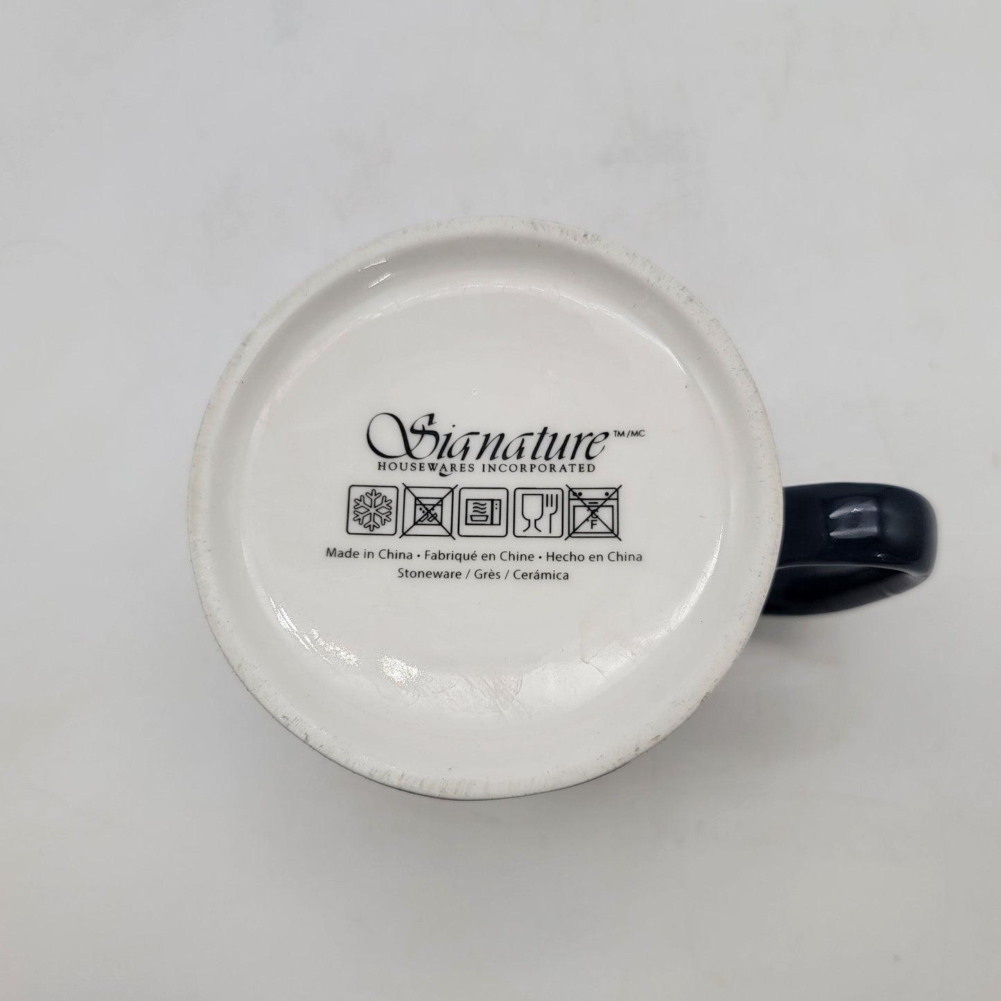 Raccoon-Themed Ceramic Mug With Navy Handle By Signature Housewares