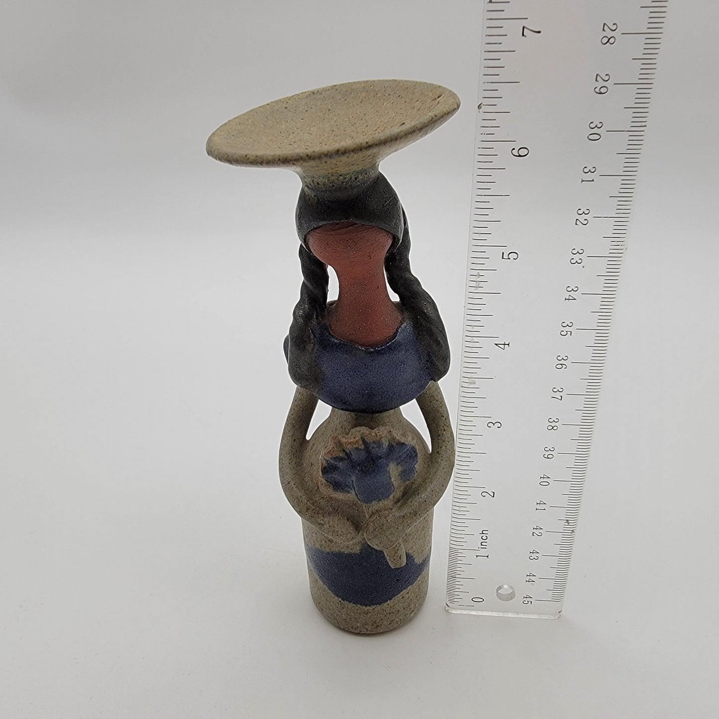 Vintage South American Faceless Woman Folk Art Pottery