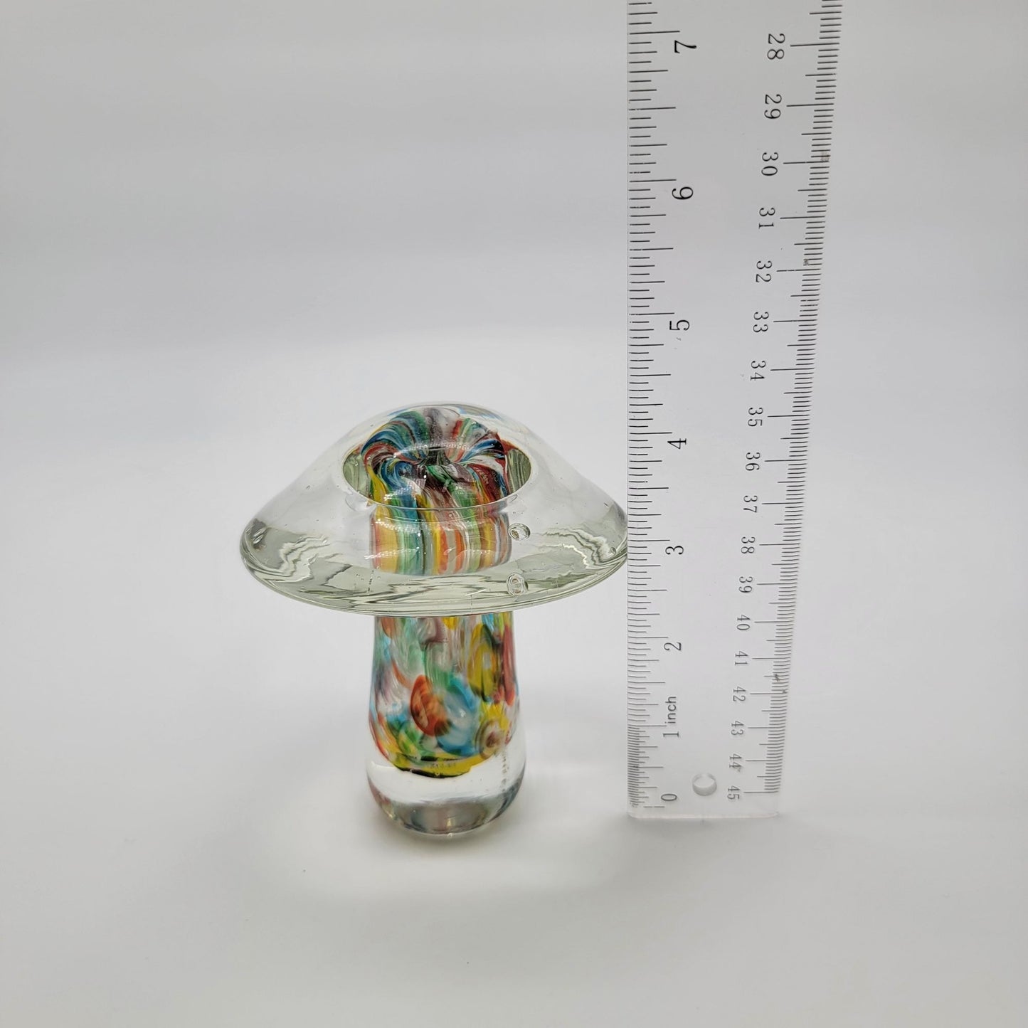 Vintage 1960's Millefiori Art Glass Mushroom Paperweight