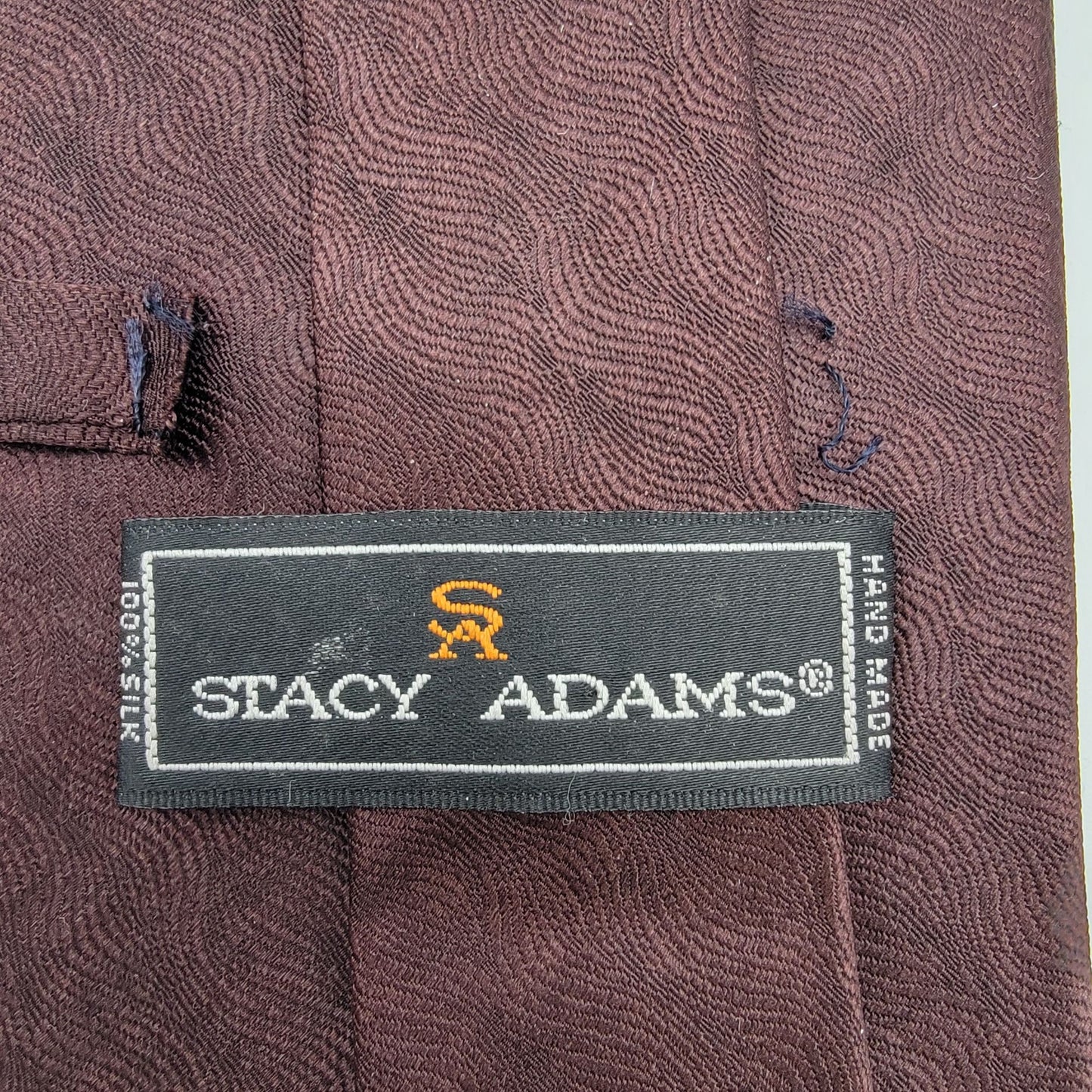 Vintage Stacy Adams 100% Silk Designer Necktie Brown  Abstract Print