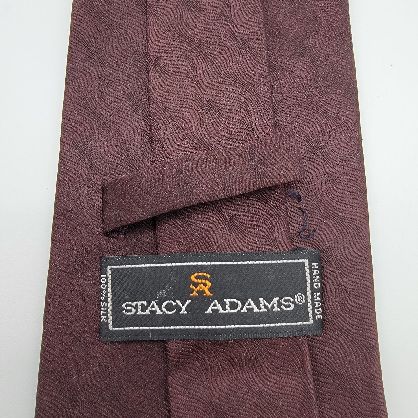 Vintage Stacy Adams 100% Silk Designer Necktie Brown  Abstract Print