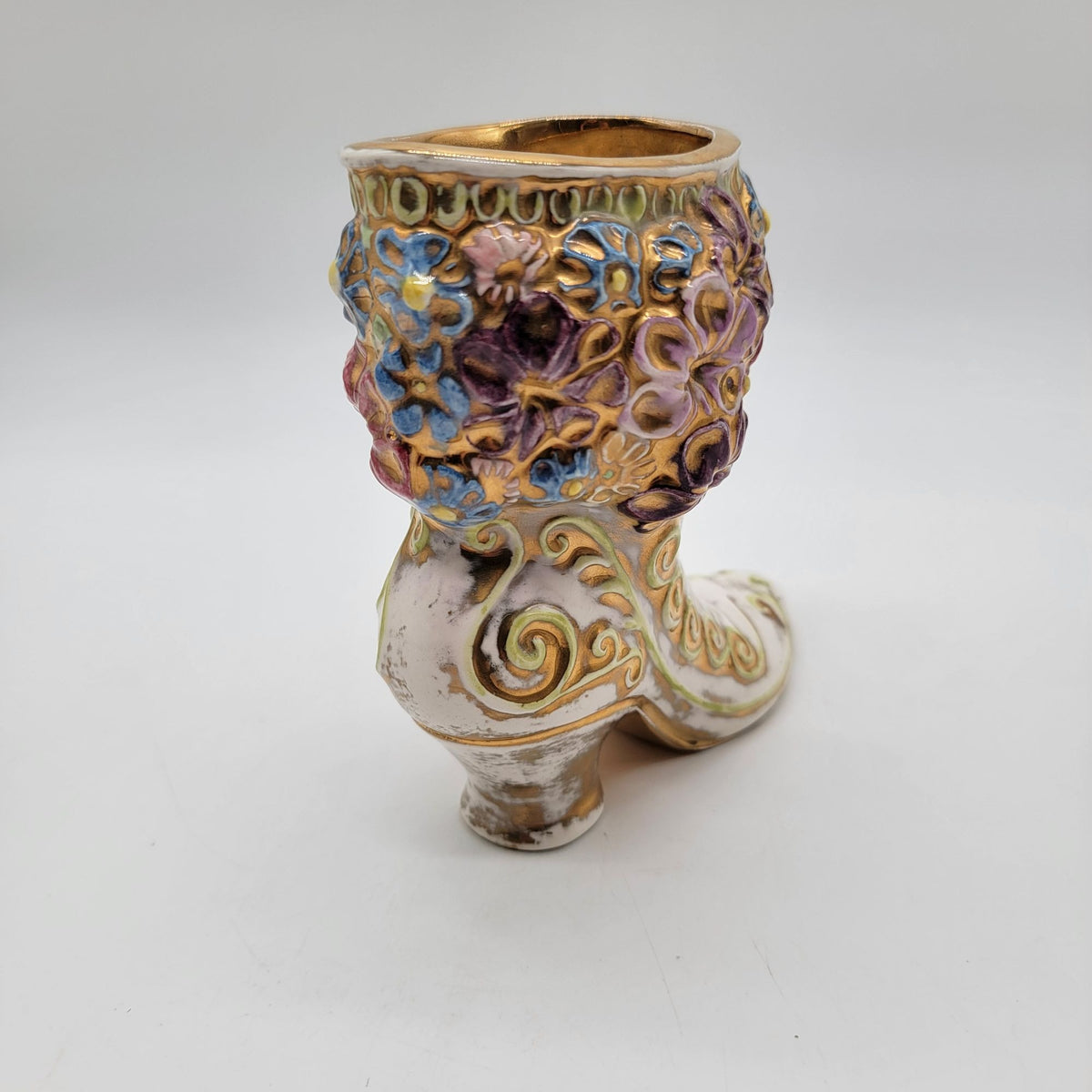 1970 Victorian Boot Vase Signed