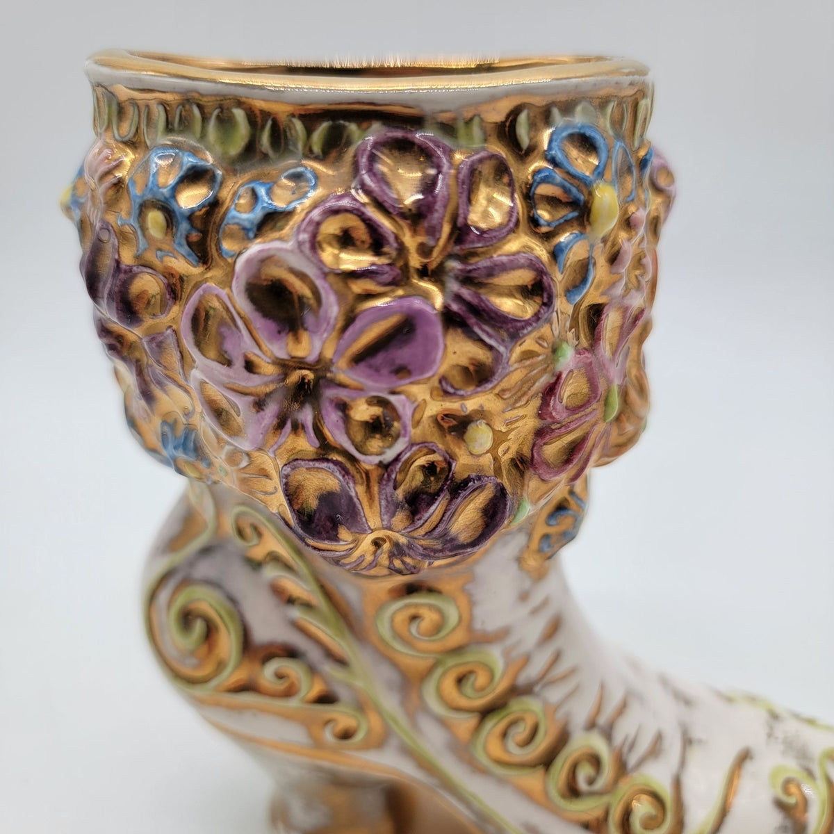 1970 Victorian Boot Vase Signed